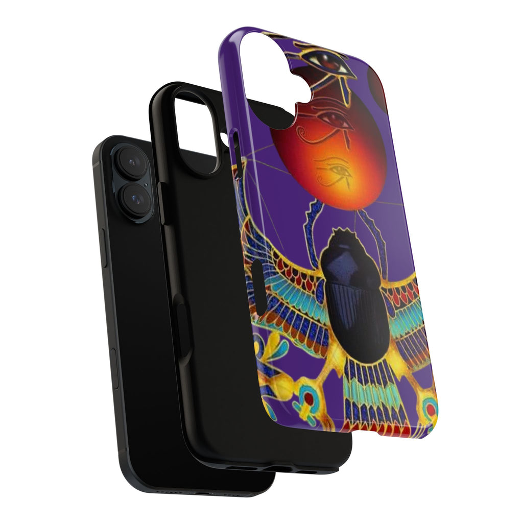 Colorful Phone Case with Egyptian-Inspired Design, Tough Cases for Gift, Phone Protection, Unique Accessories, Festival Style, Phone Cover