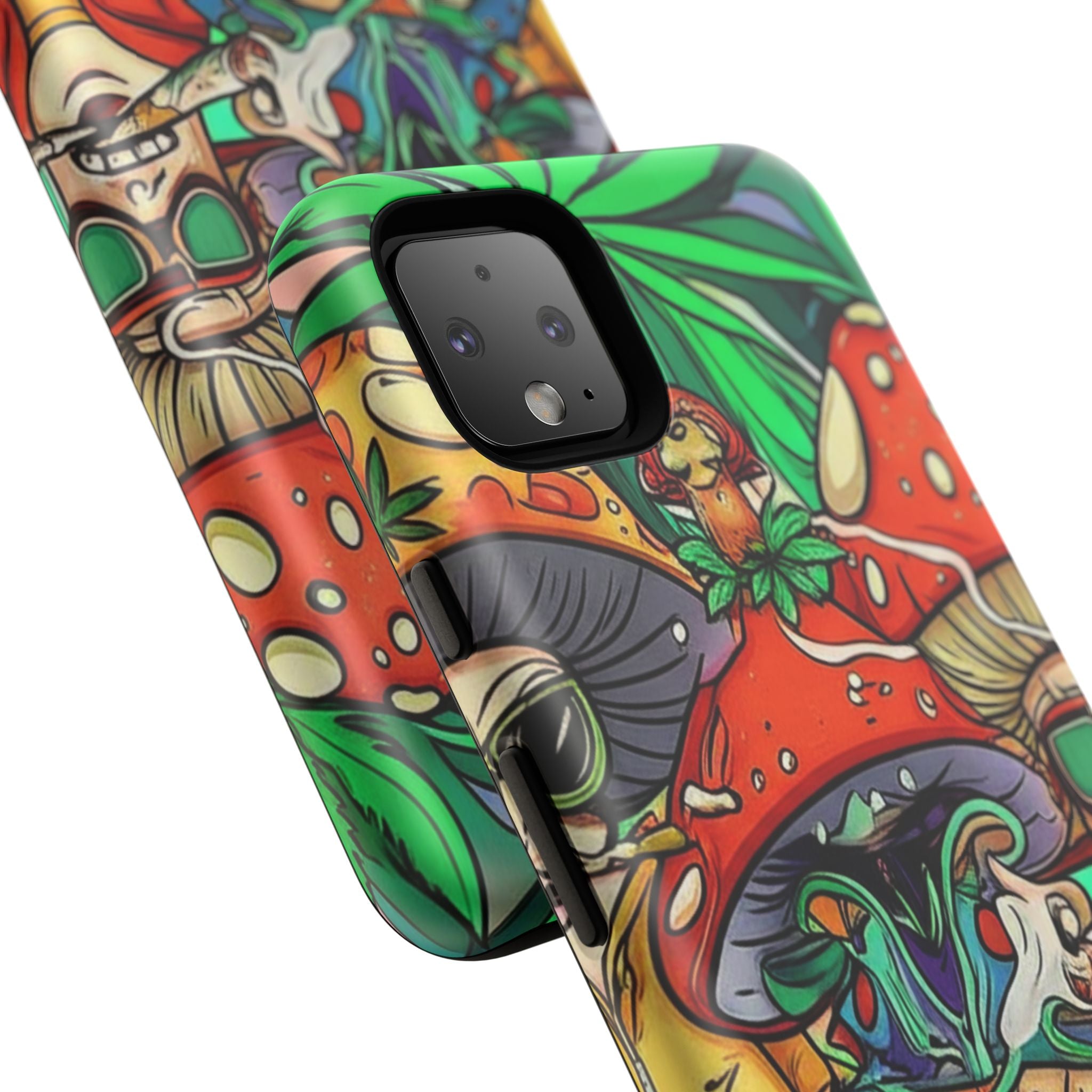 Vibrant Phone Case Featuring Funky Mushroom Art, Tough Cases, Trendy Accessories, Unique Gifts, Eclectic Style, Phone Protection