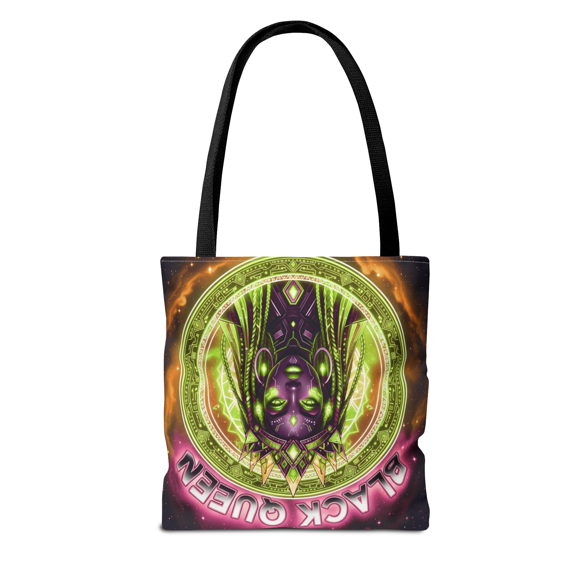 Black Queen Art Tote Bag — Afrocentric Cosmic Portrait Tote