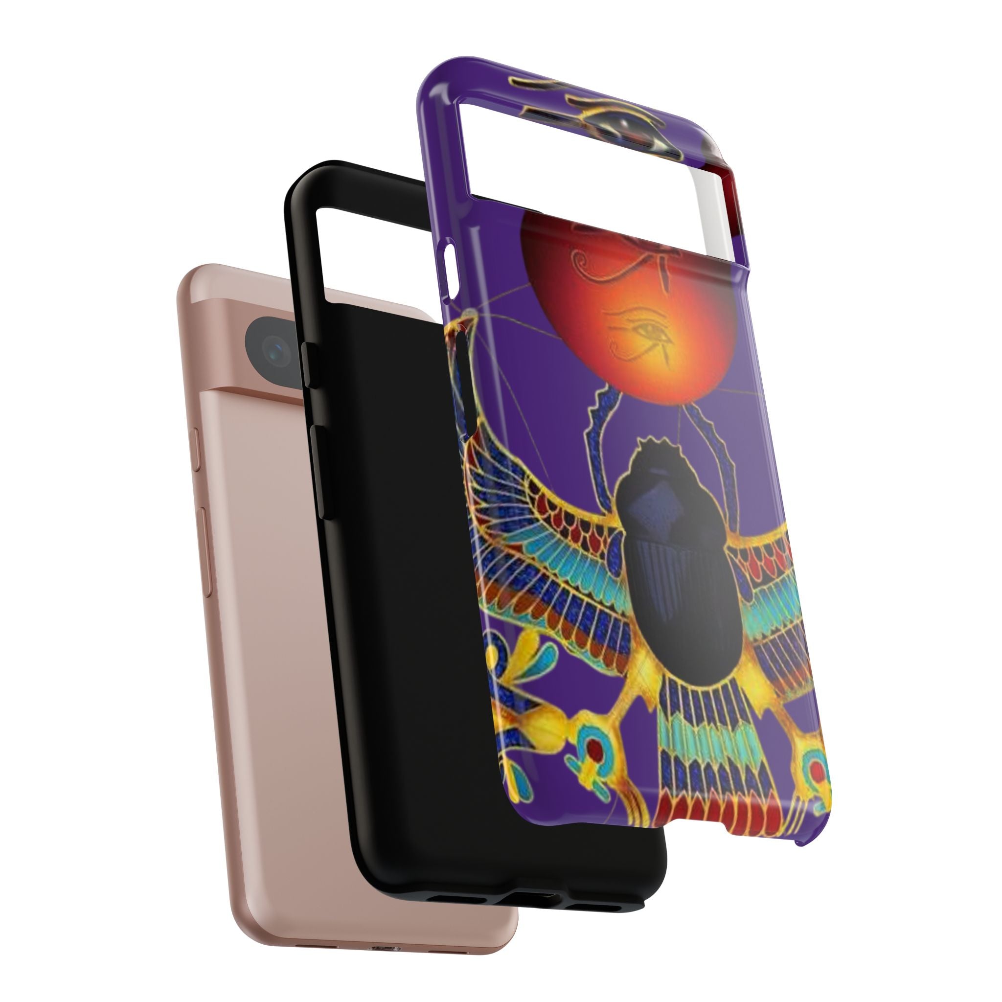 Colorful Phone Case with Egyptian-Inspired Design, Tough Cases for Gift, Phone Protection, Unique Accessories, Festival Style, Phone Cover