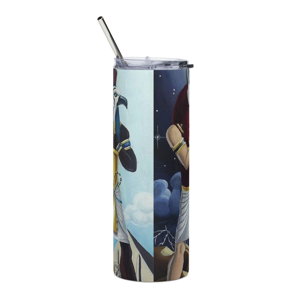 Egyptian Mythology Stainless Steel Tumbler, 20oz | Unique Gifts for Travelers, Yoga Lovers, Art Enthusiasts | Cool Drinkware for Summer,