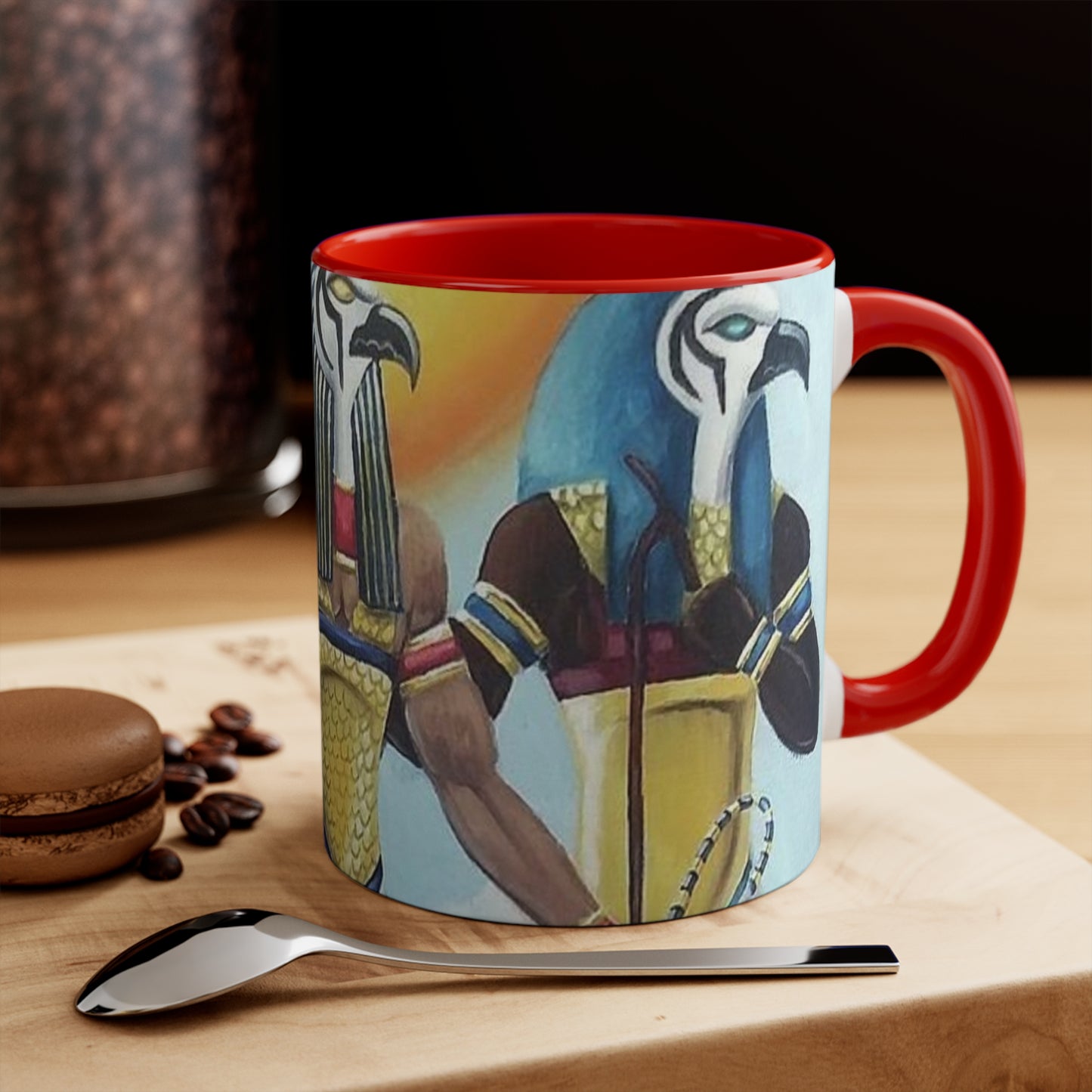 Egyptian coffee cup, Colorful Art Cup for Coffee or Tea, Unique Gift for Her, Home Decor, Ancient Egyptian Theme