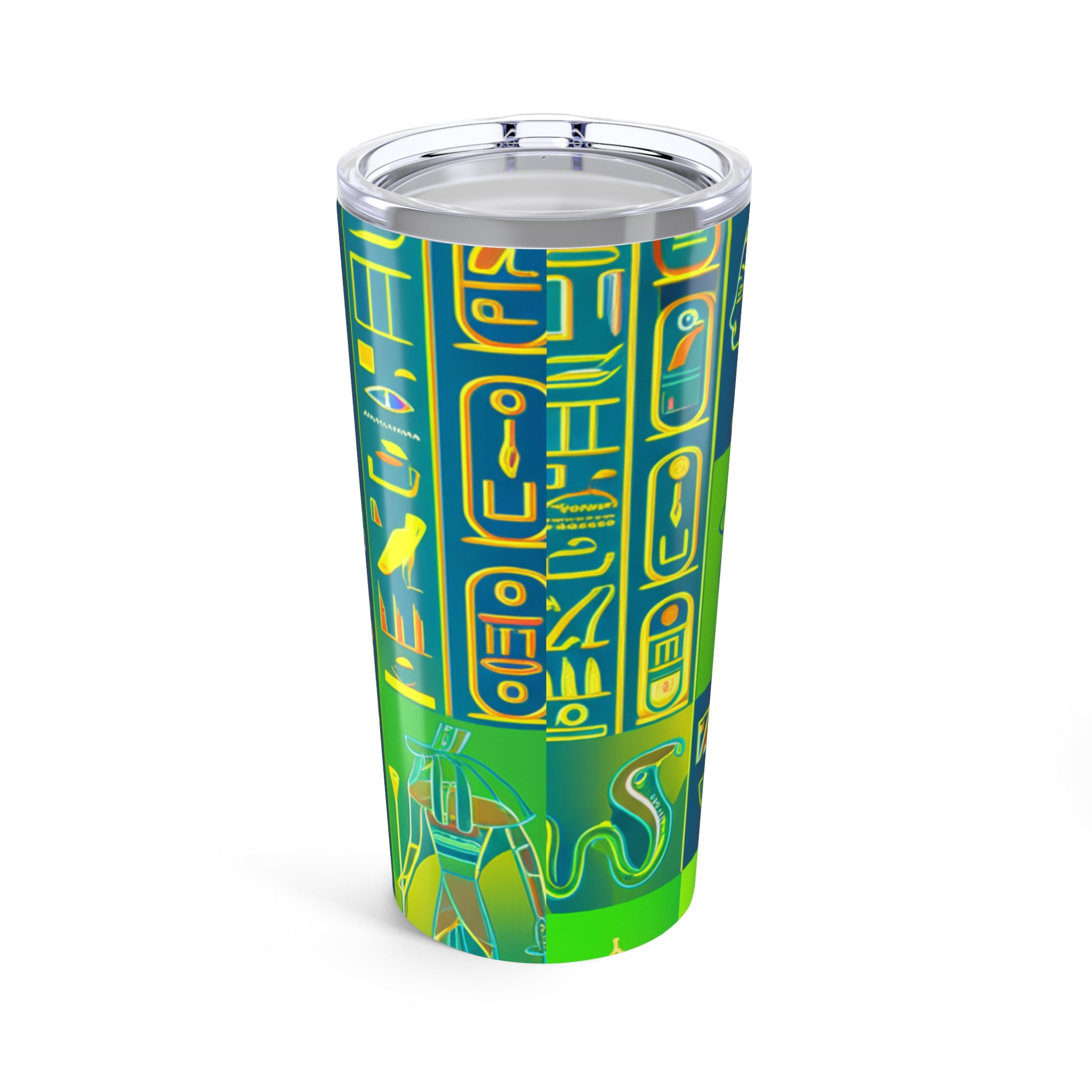 Vintage Egyptian Hieroglyphs Tumbler 20oz, Travel Mug, Coffee Tumbler, Gifts for History Lovers, Unique Water Bottle, Eco-Friendly Cup