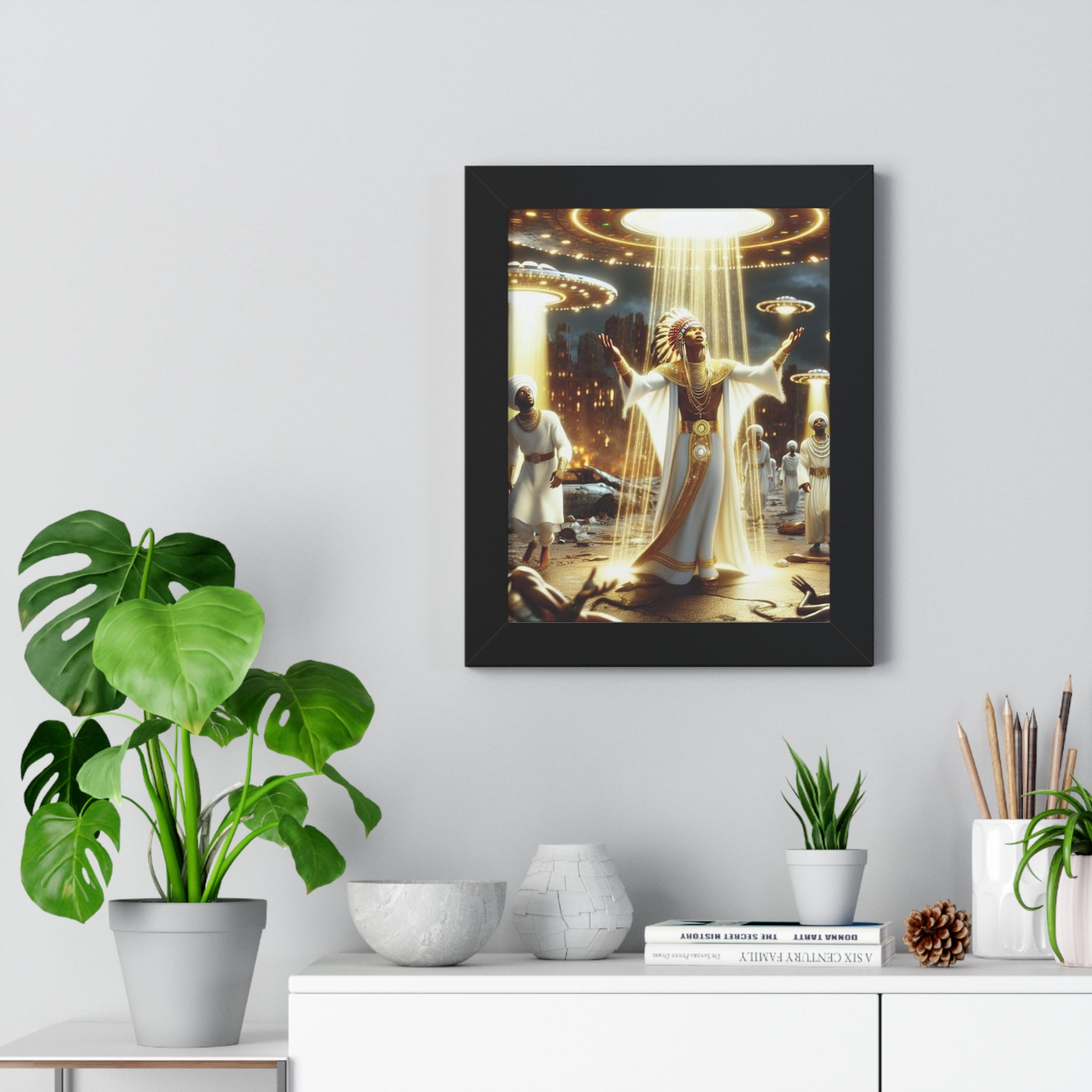 Framed Vertical Poster of Extraterrestrial Encounter, Sci-Fi Wall Art, Unique Home Decor, Gift for Alien Enthusiasts, Vintage Style [...]