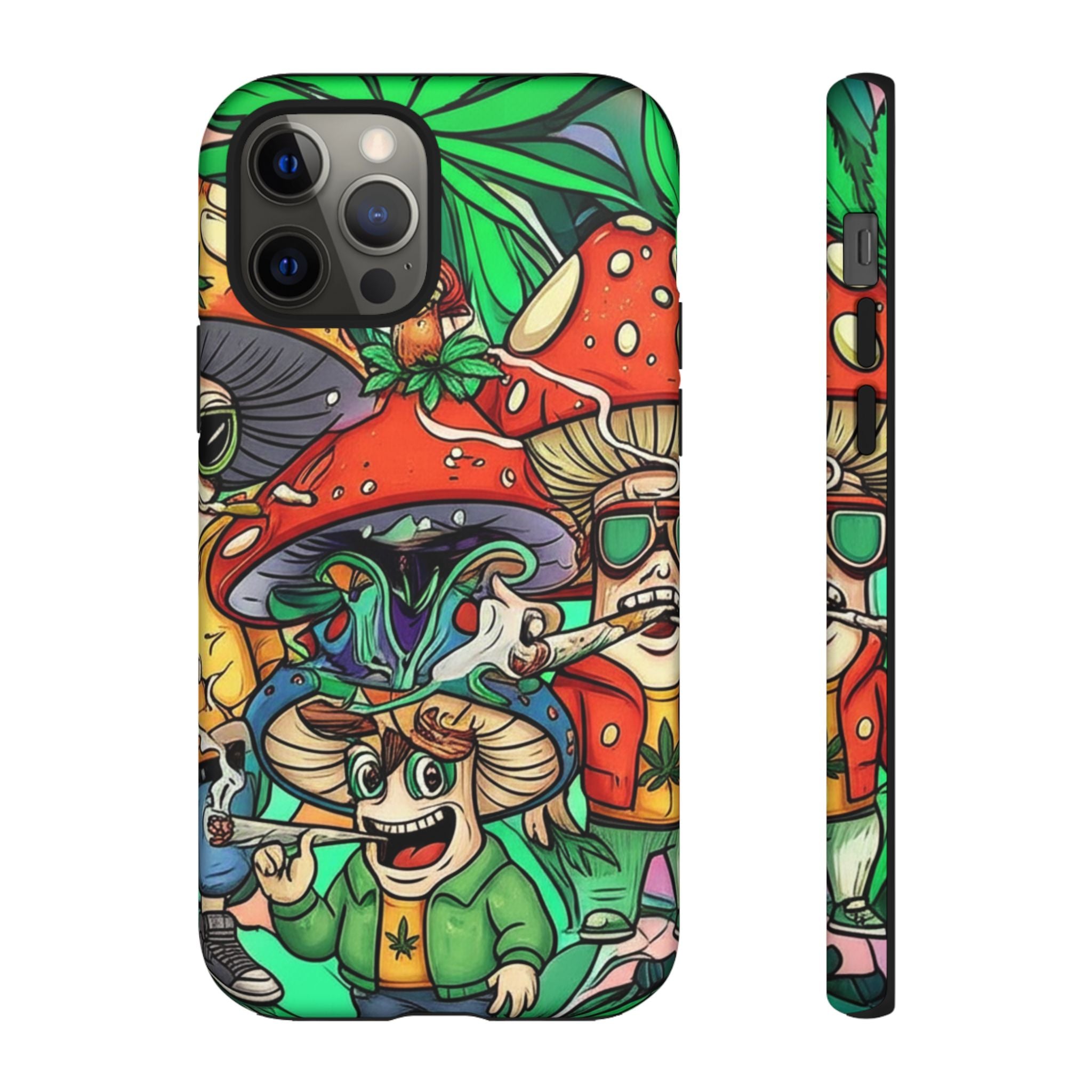 Vibrant Phone Case Featuring Funky Mushroom Art, Tough Cases, Trendy Accessories, Unique Gifts, Eclectic Style, Phone Protection