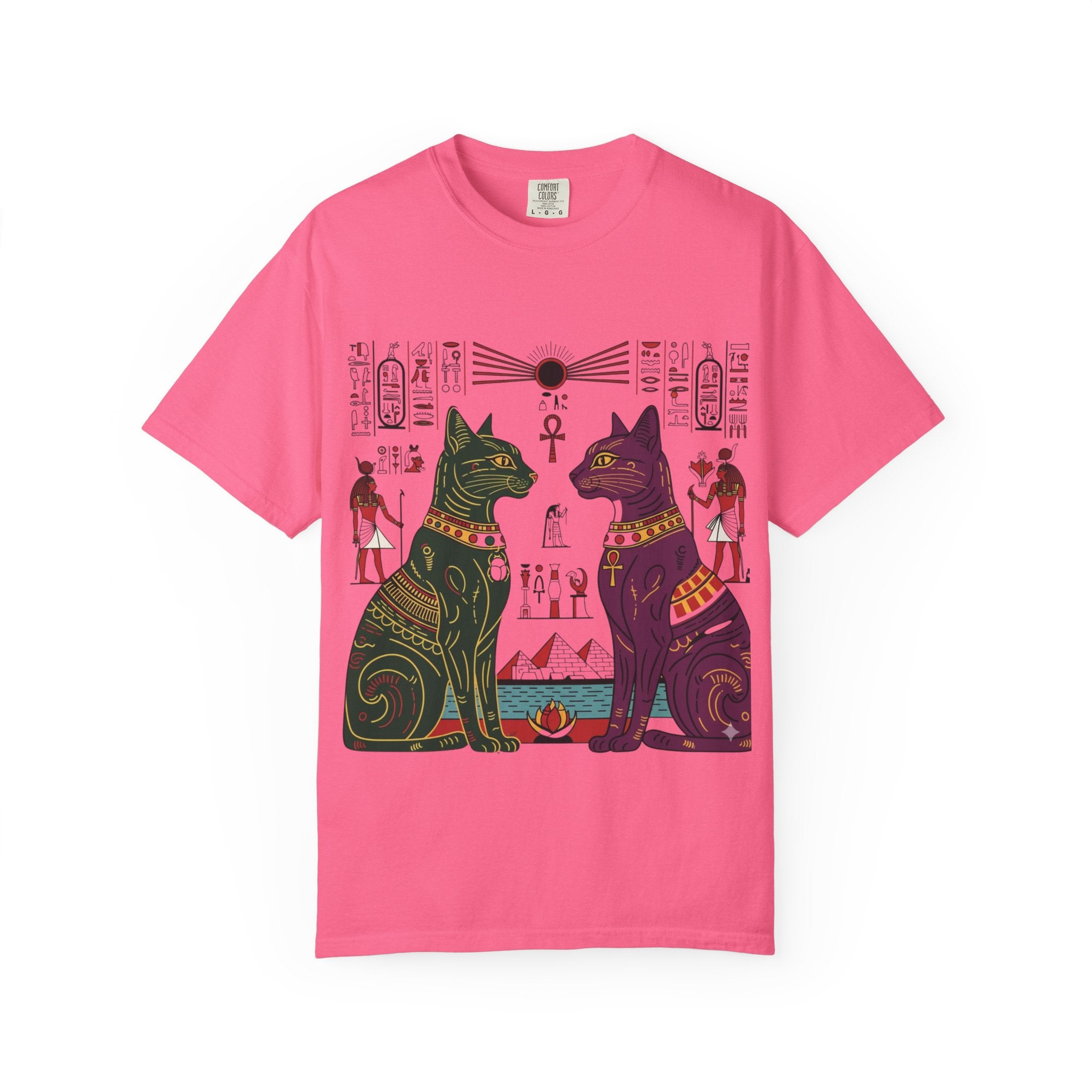 Egyptian Cat Graphic Tee, Vintage Style Shirt, Unisex T-shirt, Cat Lover Gift, Unique Retro Apparel