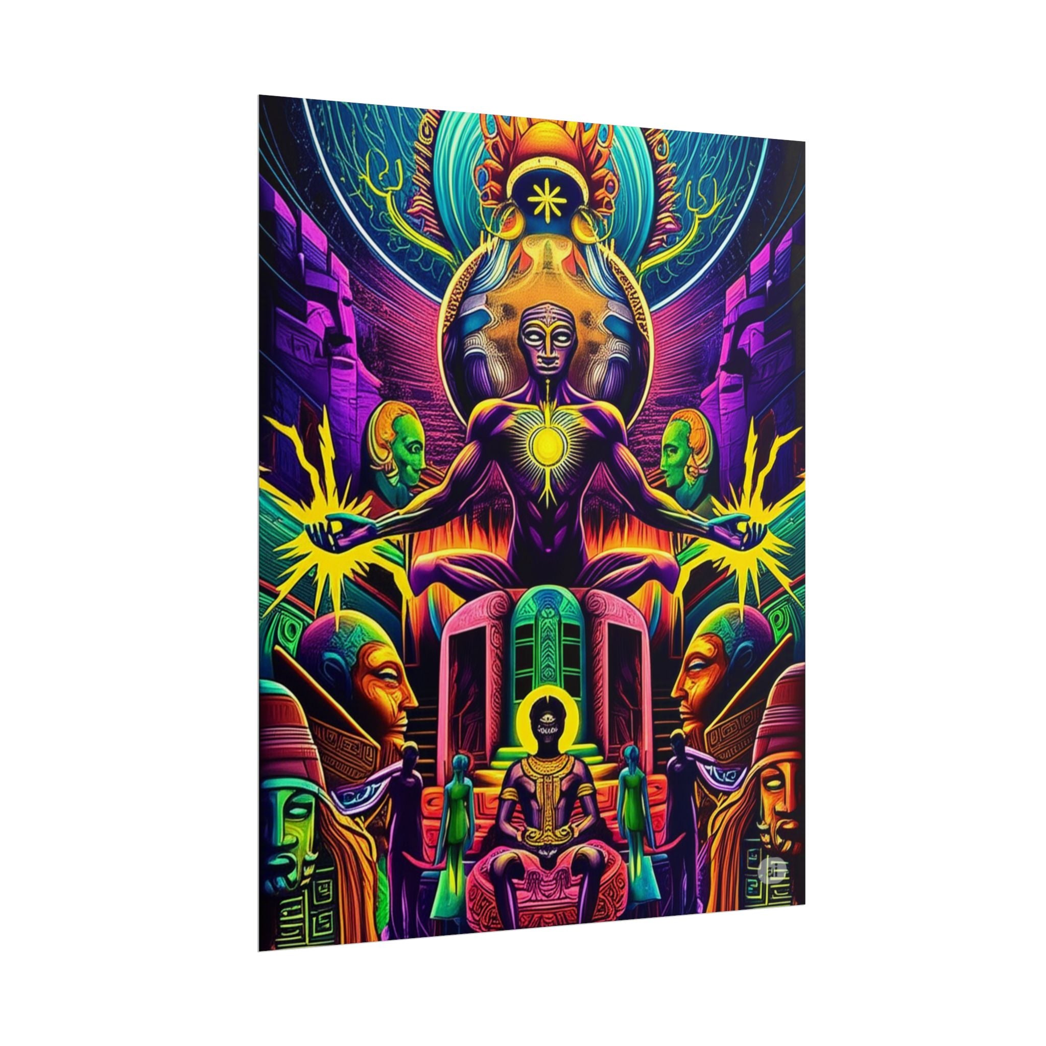 Psychedelic Art Rolled Posters, Colorful Wall Decor, Spiritual Wall Art, Festival Decoration, Bohemian Home Decor