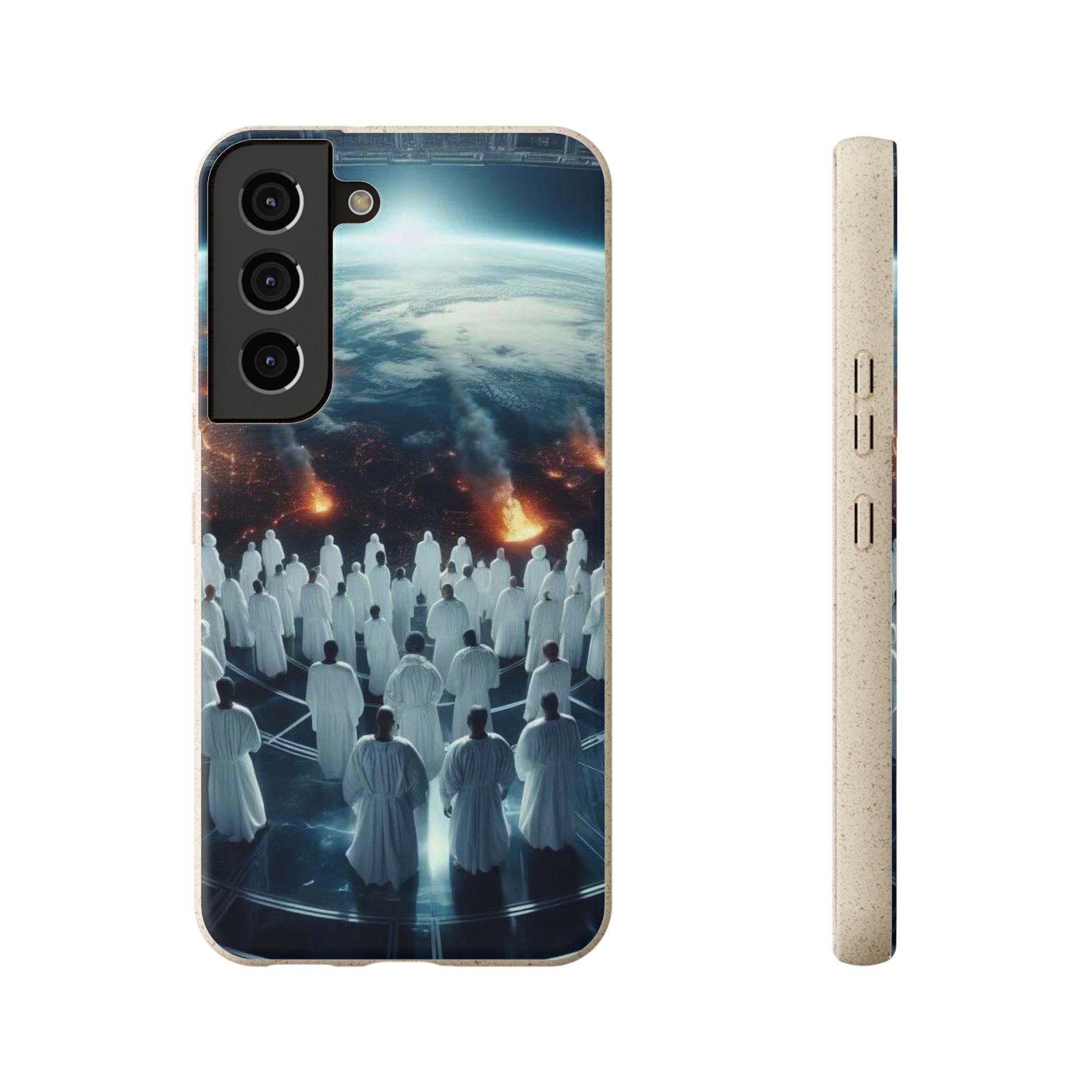 Galactic Gathering Biodegradable Phone Case - Eco-Friendly Cosmic Design