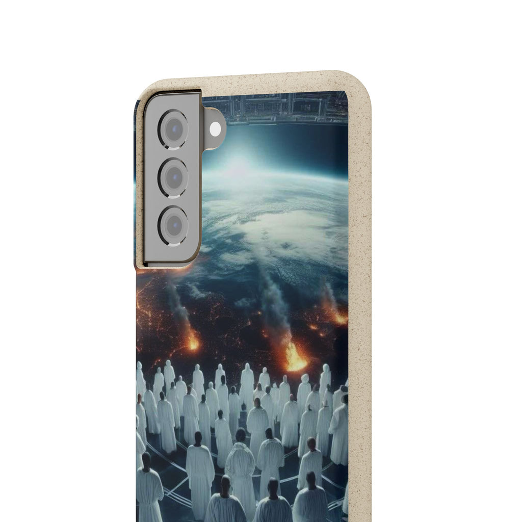 Galactic Gathering Biodegradable Phone Case - Eco-Friendly Cosmic Design