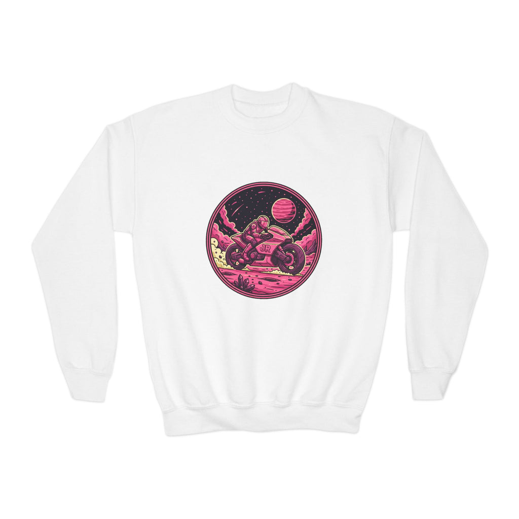 Cosmic Adventure Youth Crewneck Sweatshirt | Perfect for Teens, Outer Space Lovers, Birthday Gift, Casual Wear, Cozy Comfort