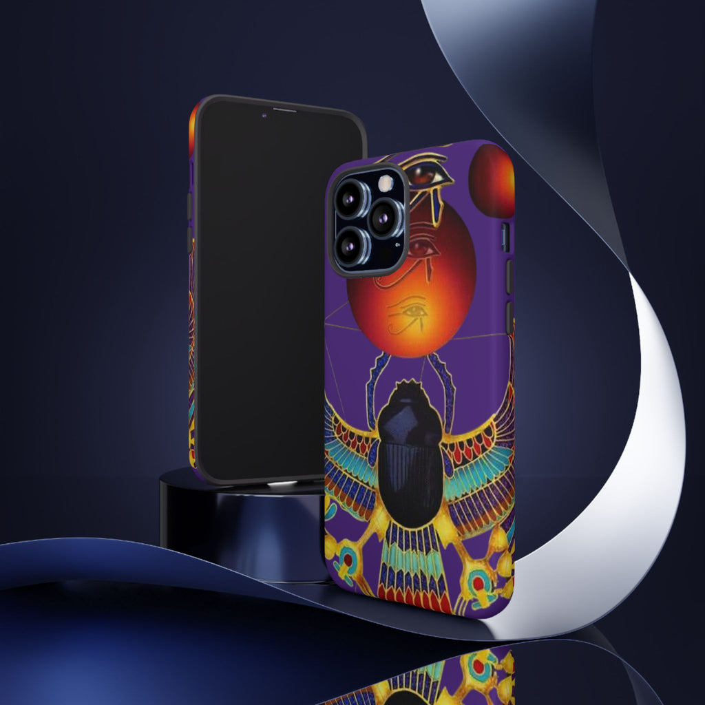 Colorful Phone Case with Egyptian-Inspired Design, Tough Cases for Gift, Phone Protection, Unique Accessories, Festival Style, Phone Cover