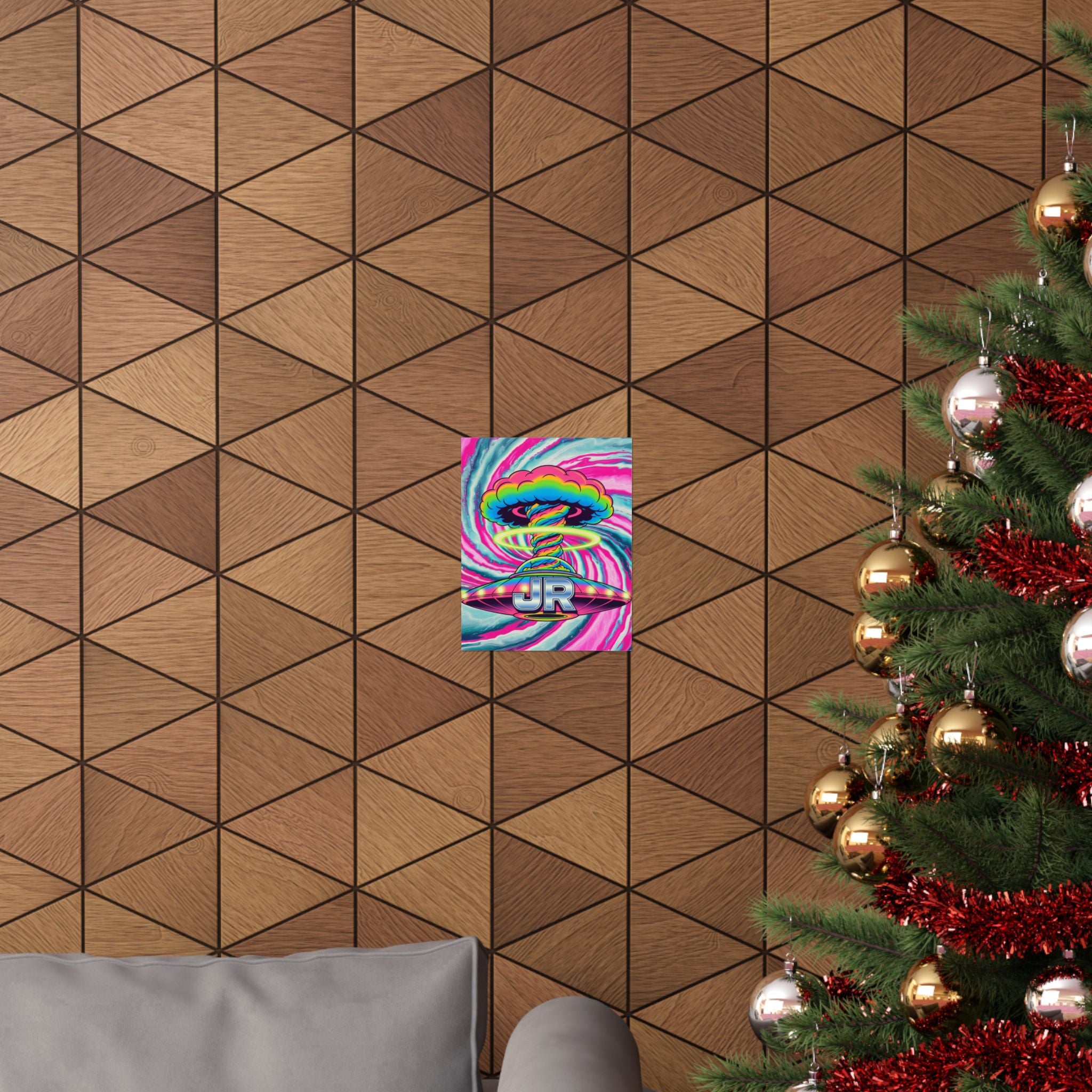 Vibrant Sci-Fi Vertical Poster, Retro Wall Art, Colorful Room Decor, Gift for Space Lovers, Funky Home Decoration, JR Design