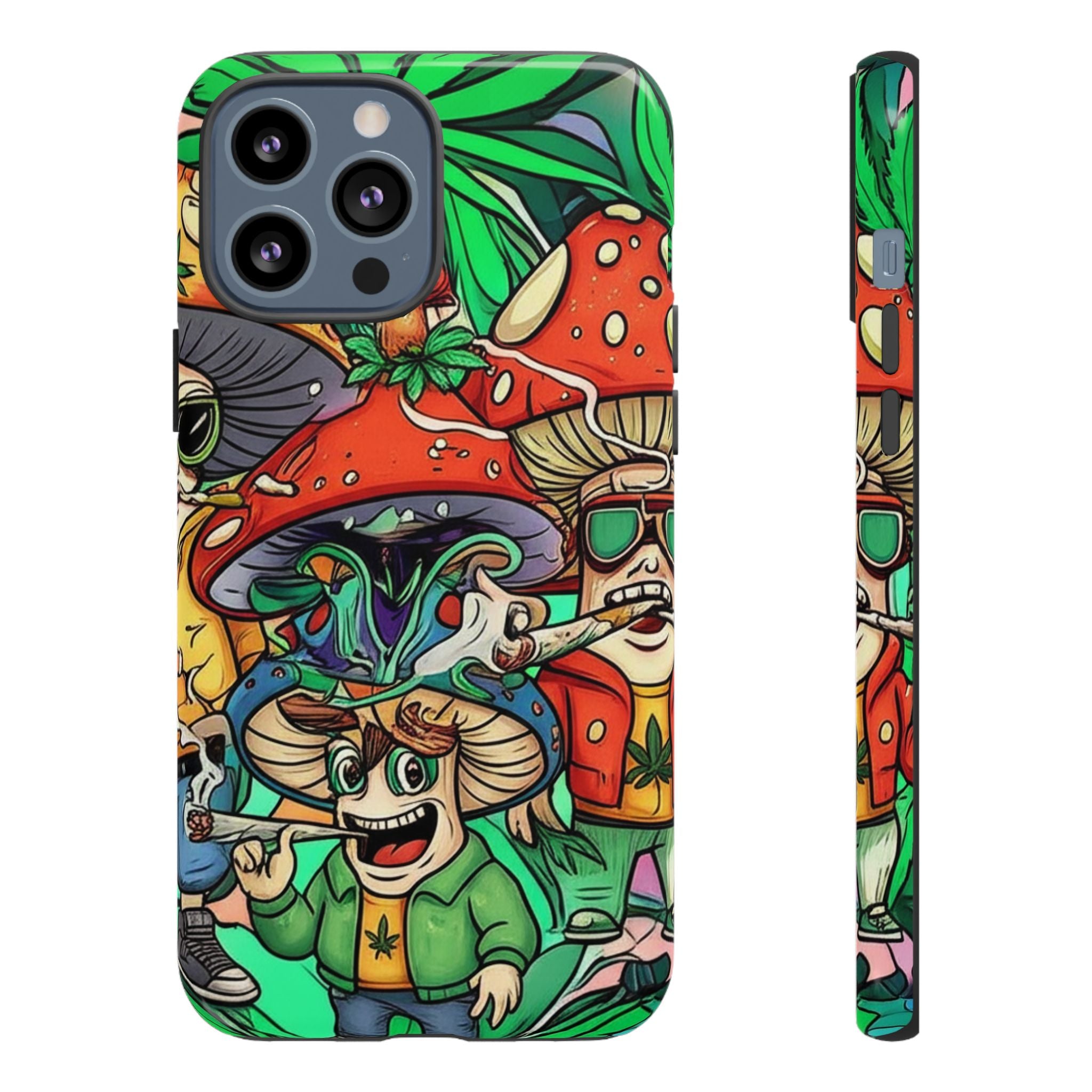 Vibrant Phone Case Featuring Funky Mushroom Art, Tough Cases, Trendy Accessories, Unique Gifts, Eclectic Style, Phone Protection