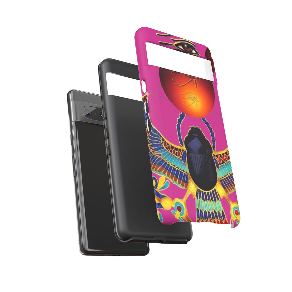 Vibrant Phone Case with Egyptian Inspired Design, Durable Phone Cover, Unique Gift for Her, Artful Accessory for Everyday Use