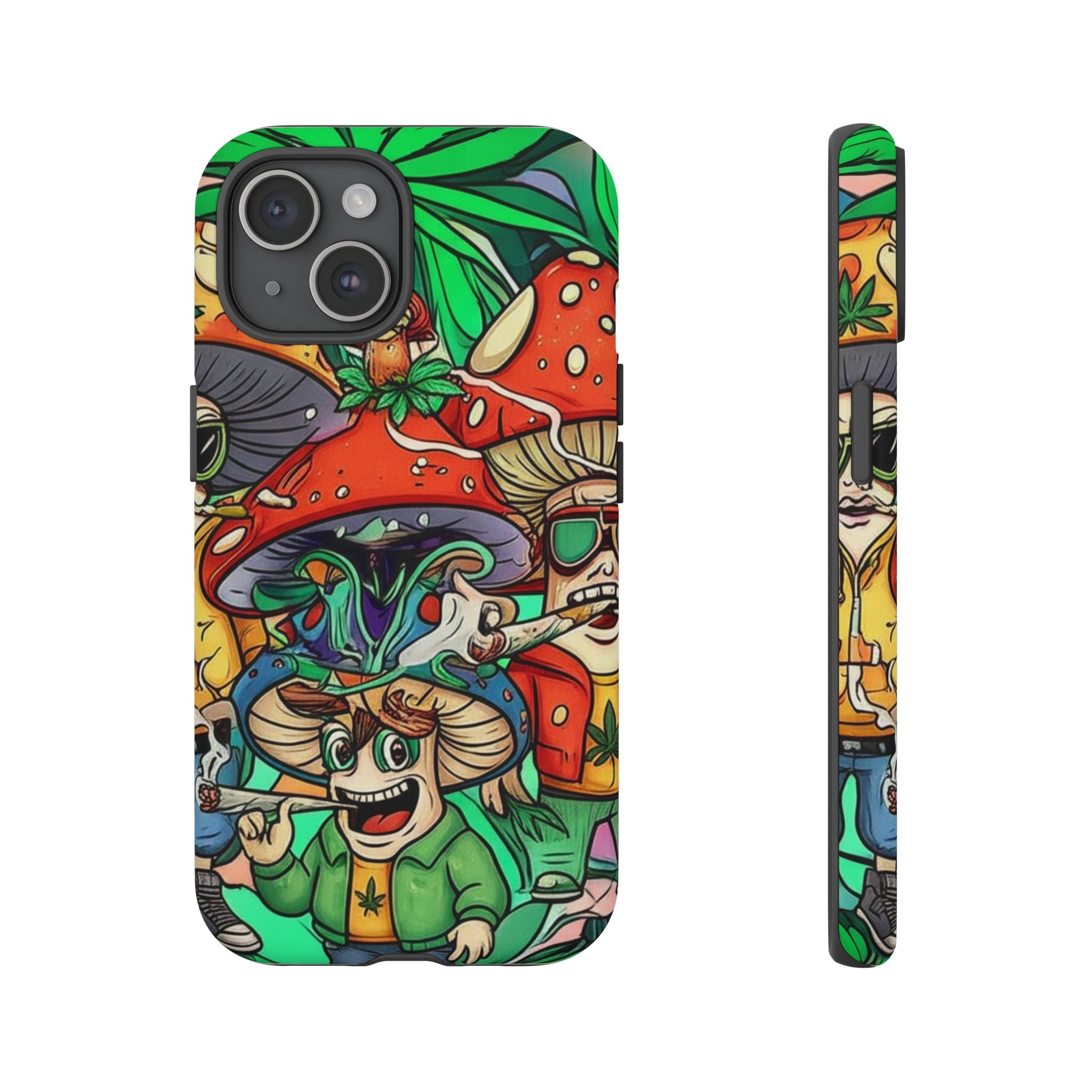 Vibrant Phone Case Featuring Funky Mushroom Art, Tough Cases, Trendy Accessories, Unique Gifts, Eclectic Style, Phone Protection