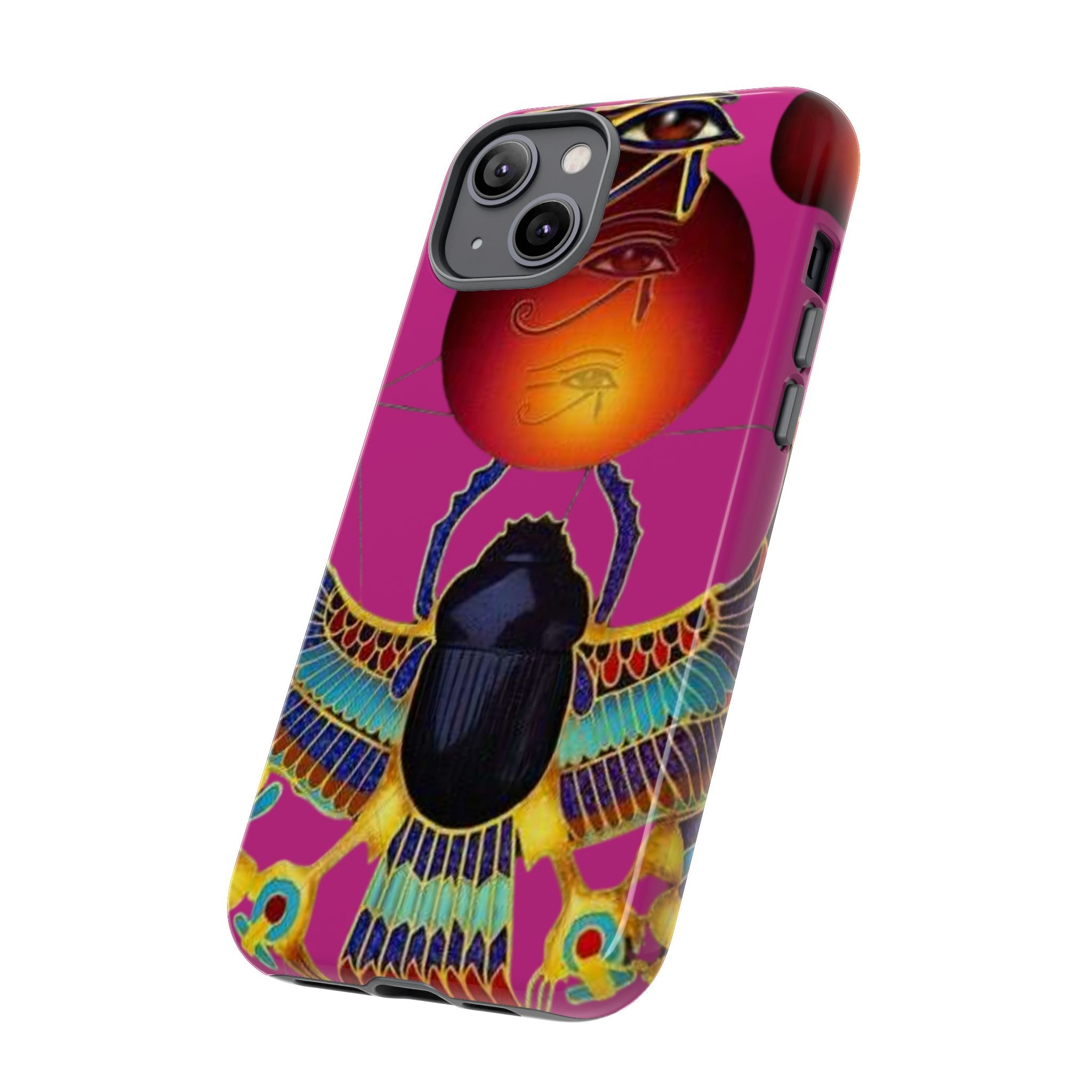 Vibrant Phone Case with Egyptian Inspired Design, Durable Phone Cover, Unique Gift for Her, Artful Accessory for Everyday Use