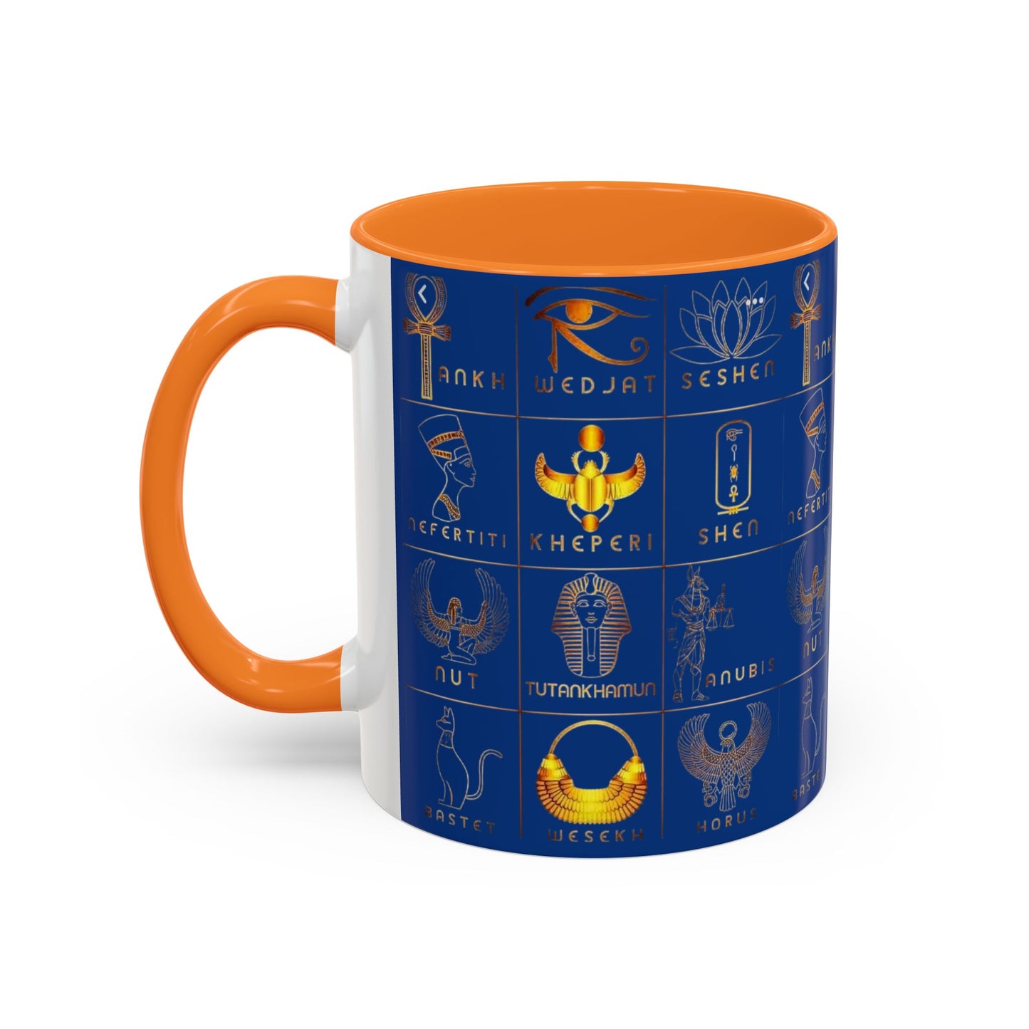 Egyptian Themed Mug, Colorful Coffee Cup, Unique Gift for Her, Art Print Mug, Home Decor, Office Tumbler, Coffee Lover Gift