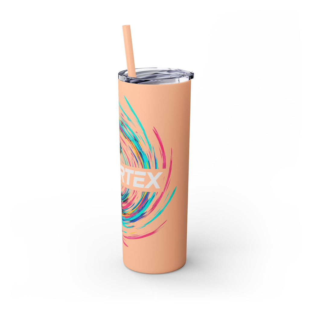 Colorful Swirl Skinny Tumbler with Straw, 20oz | Insulated Drinkware | Perfect for Gifts, Travel, Office, Beach, Summer Vibes