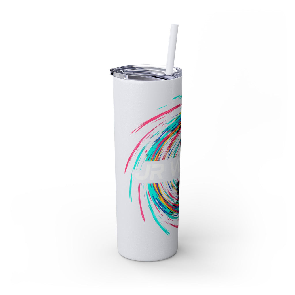 Colorful Swirl Skinny Tumbler with Straw, 20oz | Insulated Drinkware | Perfect for Gifts, Travel, Office, Beach, Summer Vibes