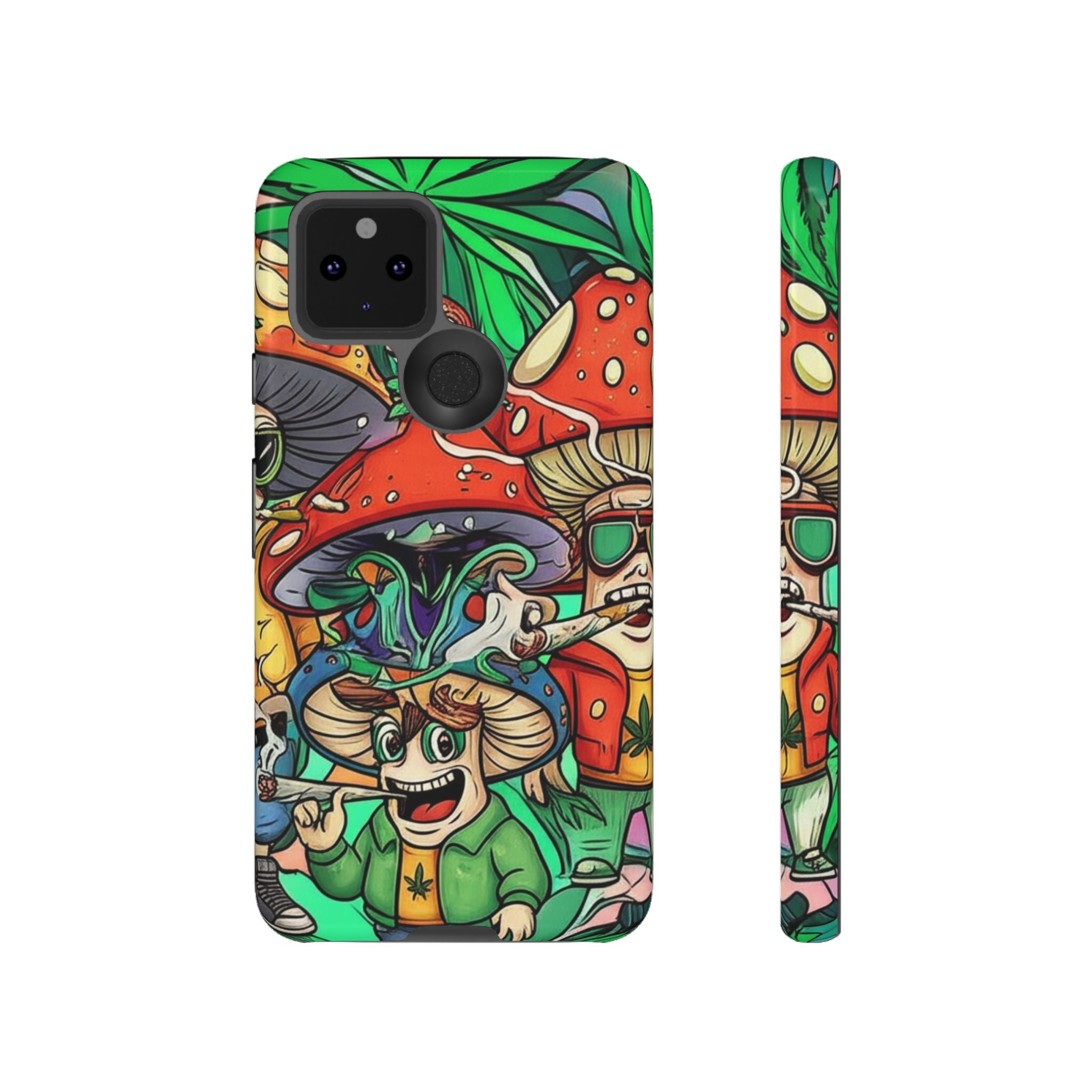 Vibrant Phone Case Featuring Funky Mushroom Art, Tough Cases, Trendy Accessories, Unique Gifts, Eclectic Style, Phone Protection