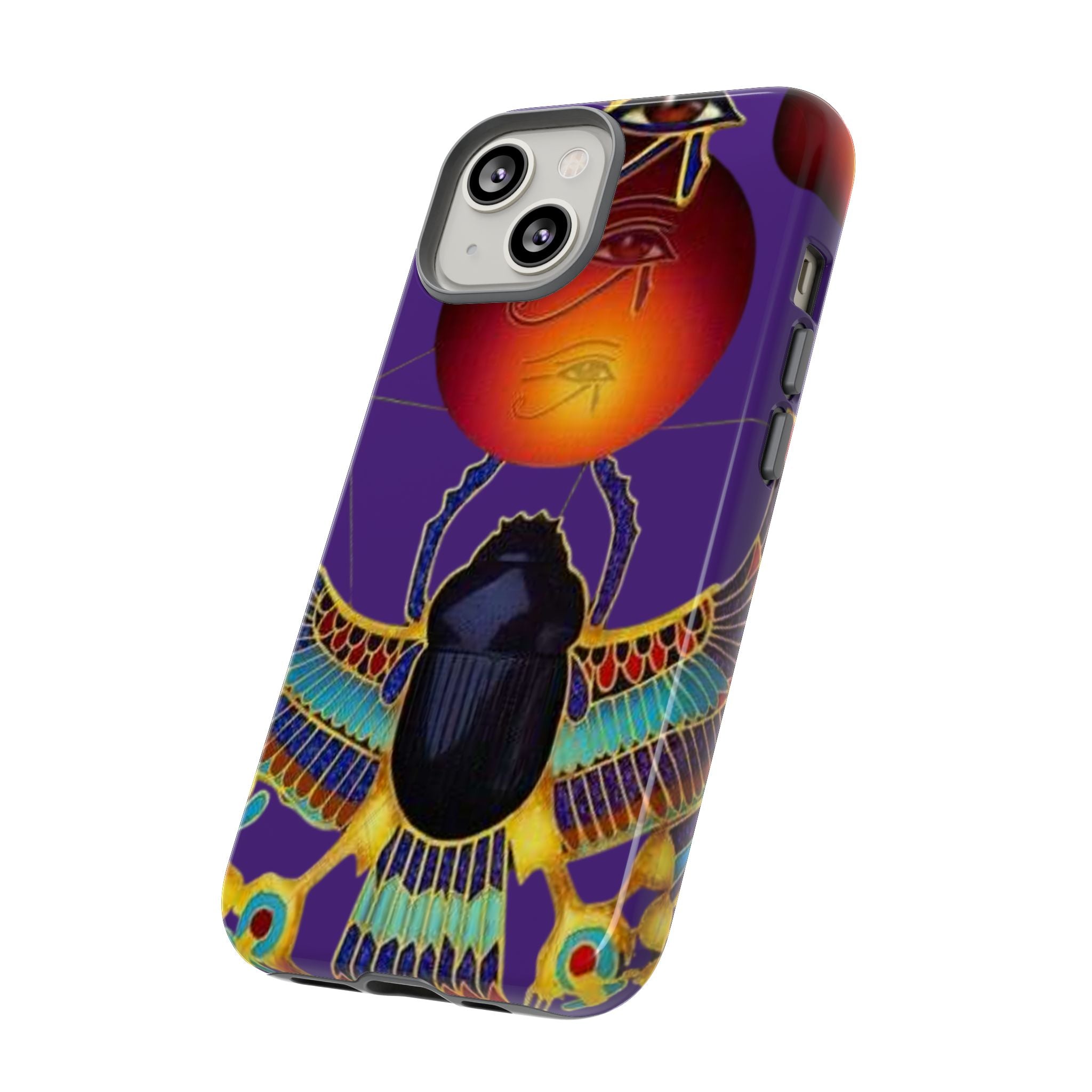 Colorful Phone Case with Egyptian-Inspired Design, Tough Cases for Gift, Phone Protection, Unique Accessories, Festival Style, Phone Cover