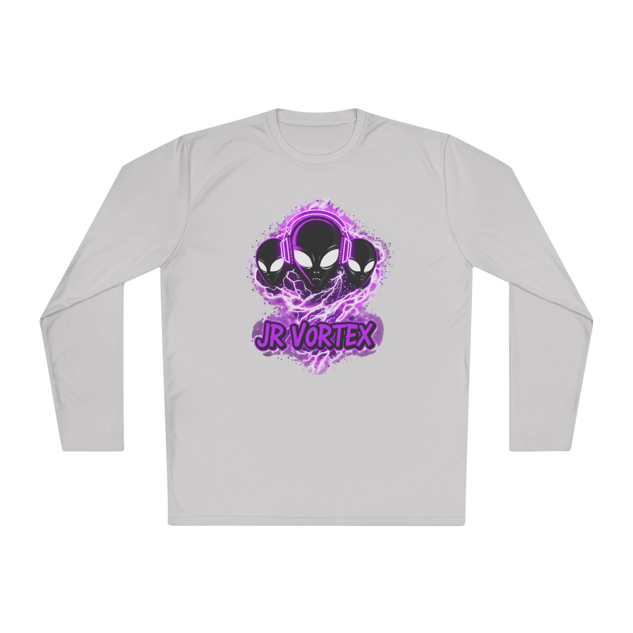 Alien Vortex Long Sleeve Tee — 'JR VORTEX' Graphic Sci‑Fi Shirt