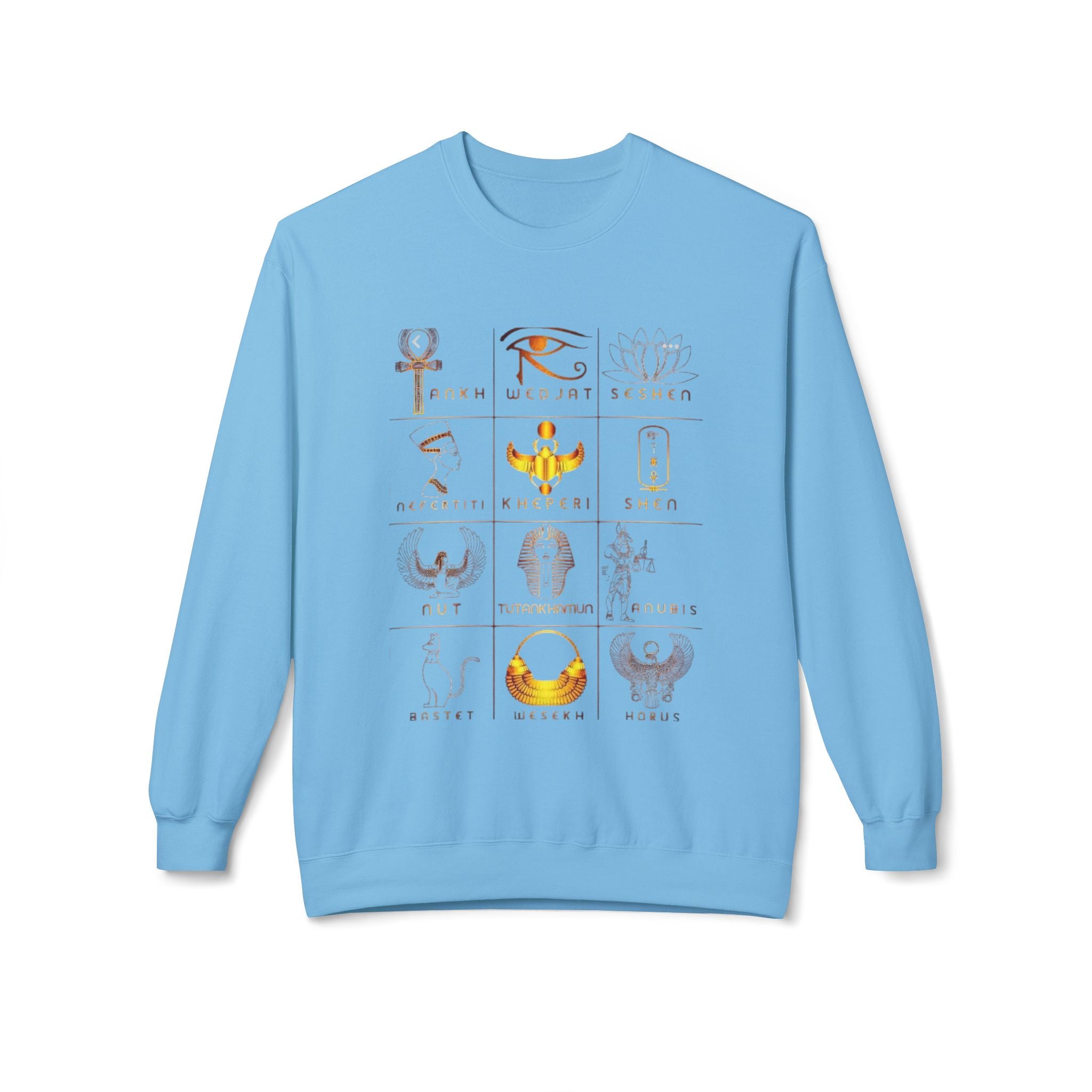 Egyptian Hieroglyphs Sweatshirt, Cozy Crewneck with Ancient Symbols, Unisex Fashion for History Lovers, Gift for Birthdays & Holidays