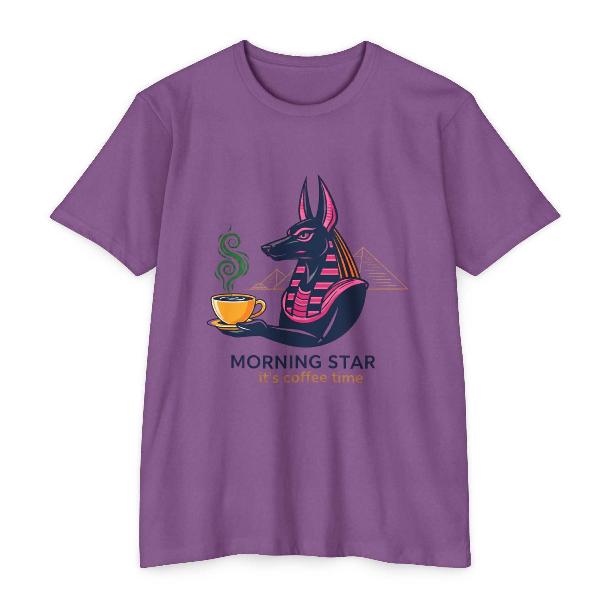 Coffee-Themed Unisex T-Shirt, Morning Star Design, Casual Wear for Dog Lovers, Gift for Coffee Enthusiasts, Fun Animal Art