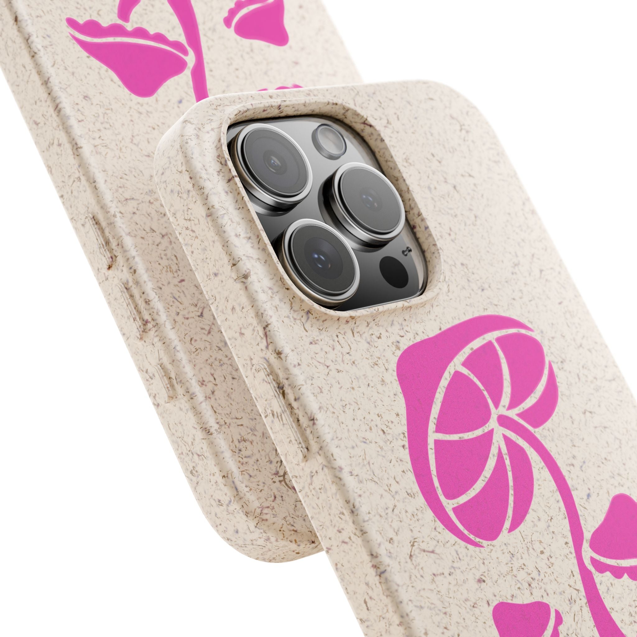 Eco-Friendly Phone Case with Pink Mushroom Design, Biodegradable Phone Cover, Sustainable Gift for Nature Lovers, Earth Day Gift, Cute Phone