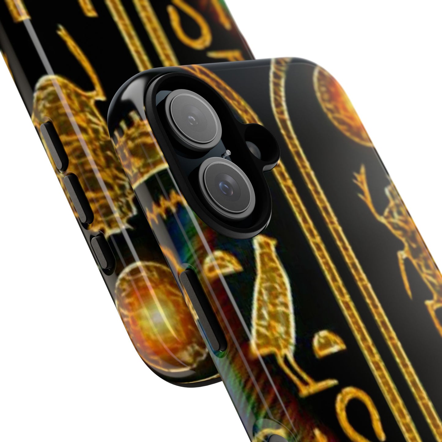 Golden Egyptian Hieroglyphs Phone Case, Tough Cases, Customizable Phone Cover, Unique Gift, Pharaoh Design, Phone Accessories