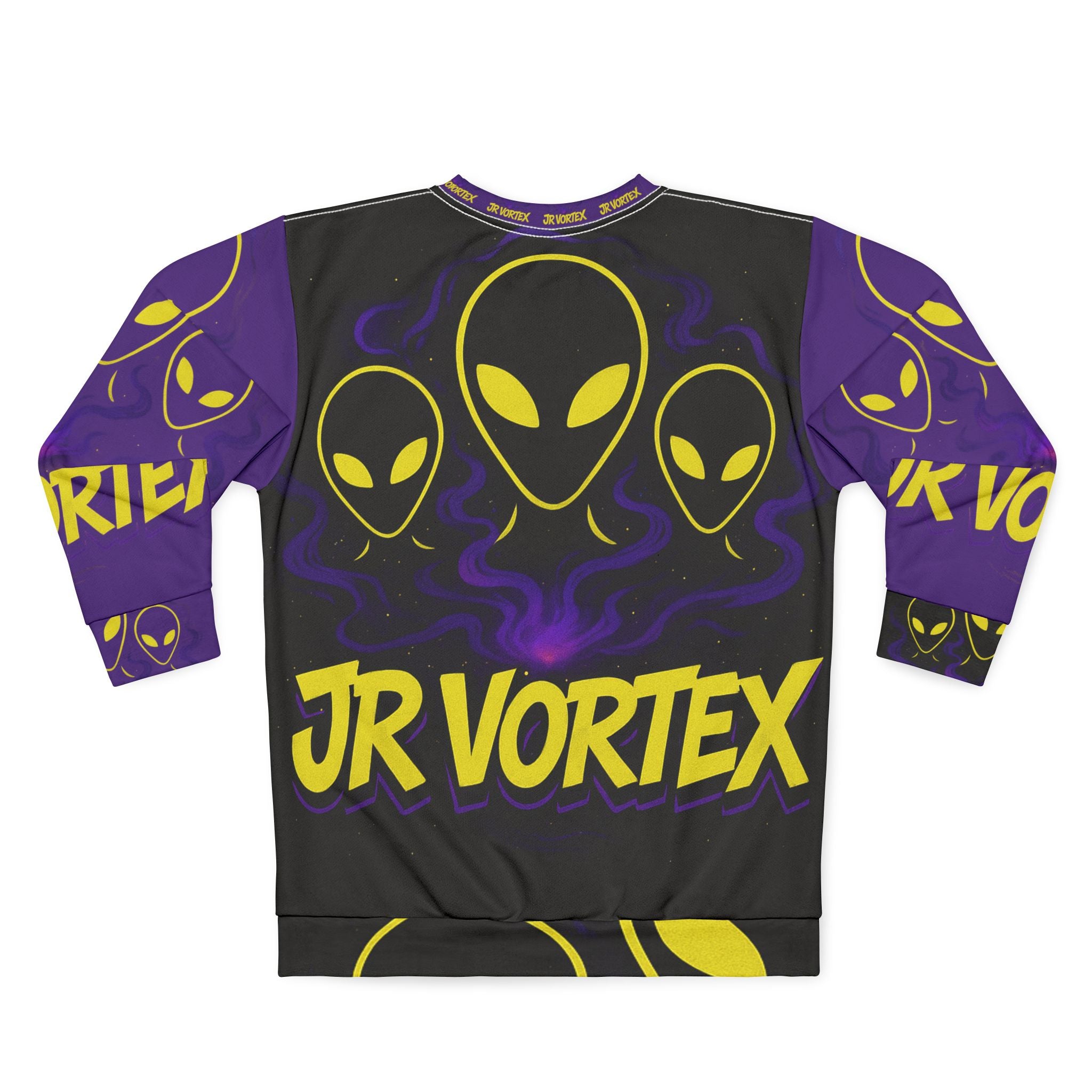 JR Vortex Alien Crewneck Sweatshirt — Neon UFO Graphic Pullover