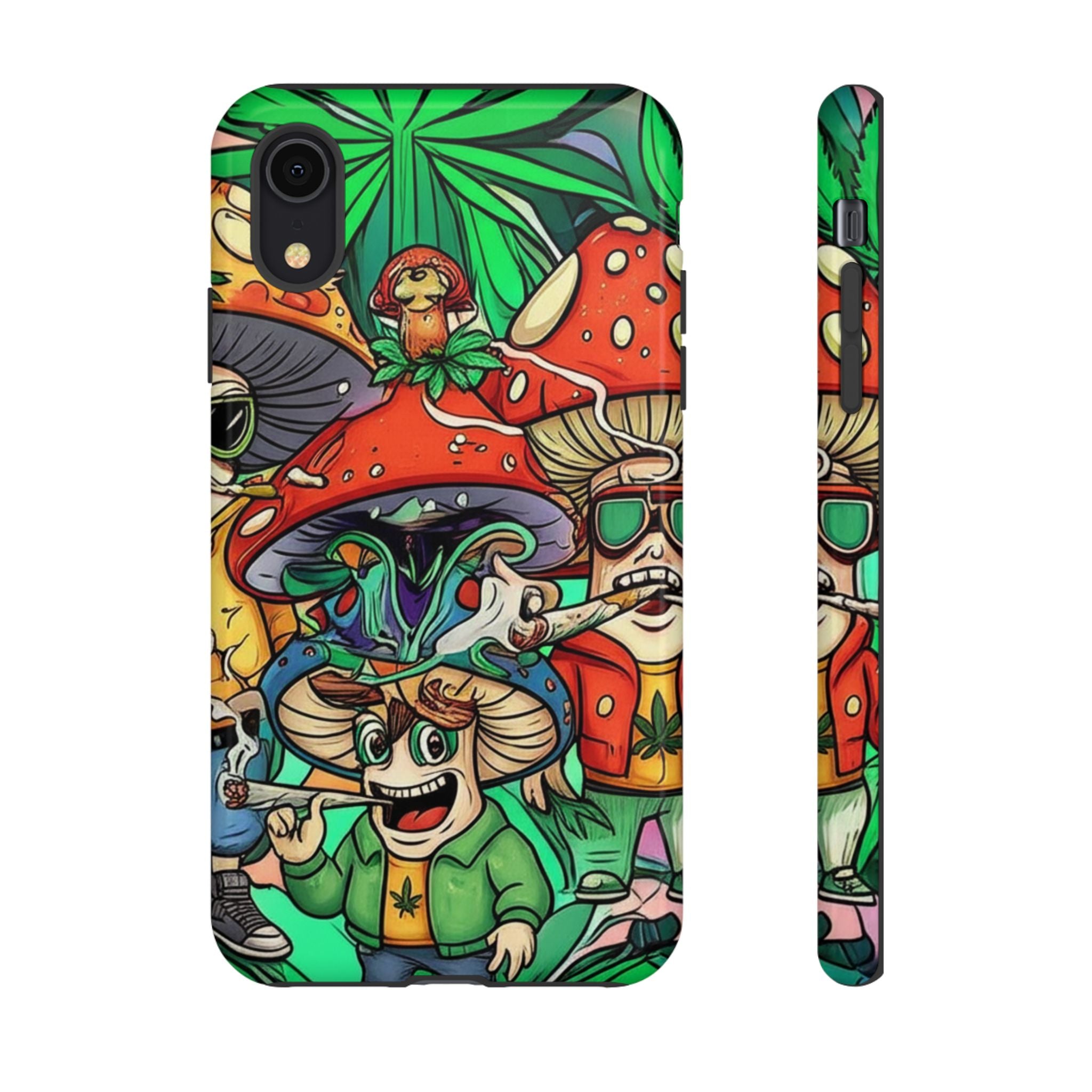 Vibrant Phone Case Featuring Funky Mushroom Art, Tough Cases, Trendy Accessories, Unique Gifts, Eclectic Style, Phone Protection