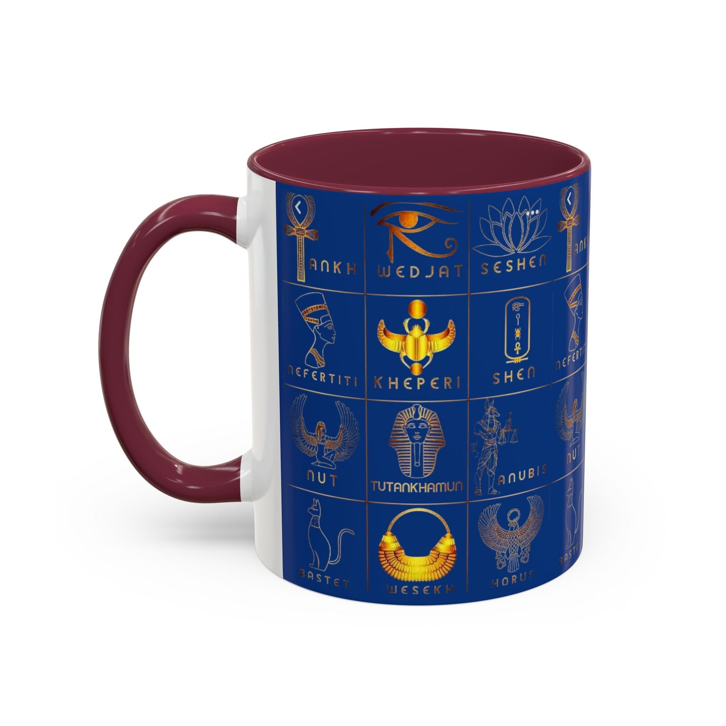 Egyptian Themed Mug, Colorful Coffee Cup, Unique Gift for Her, Art Print Mug, Home Decor, Office Tumbler, Coffee Lover Gift
