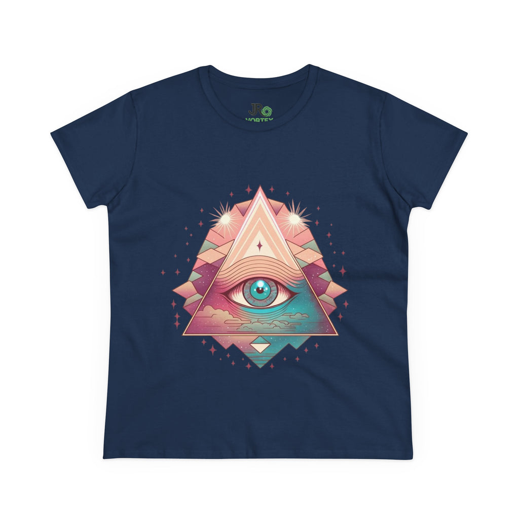 Mystical Eye Graphic Tee, Boho T-Shirt for Women, Casual Summer Shirt, Symbolic Gift, Unique Festival Wear, Psychedelic Apparel