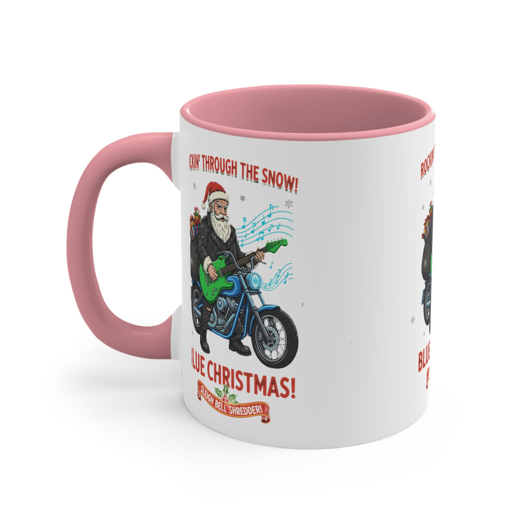 11oz Custom Accent Mug With Blue White Green White Red White Pink White