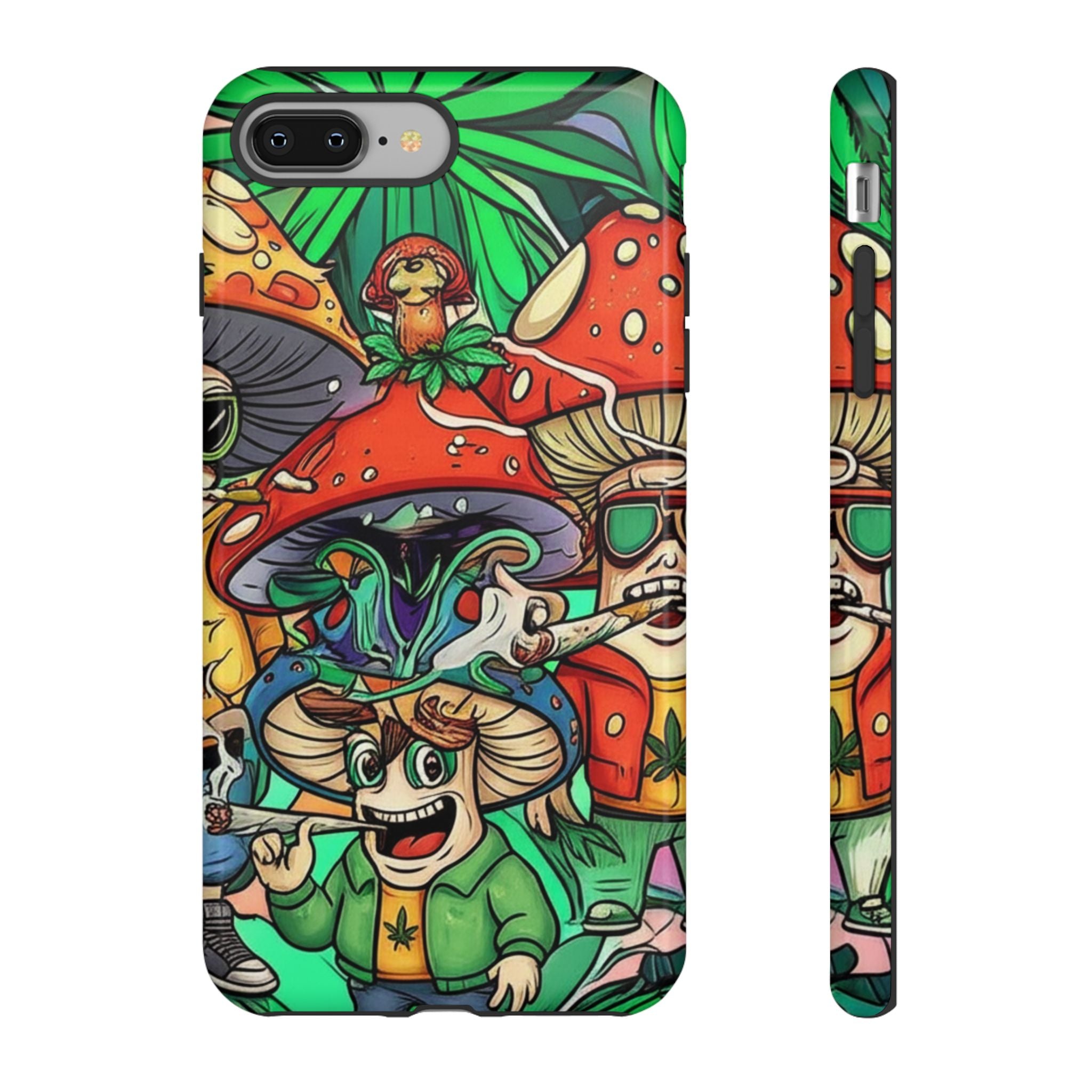 Vibrant Phone Case Featuring Funky Mushroom Art, Tough Cases, Trendy Accessories, Unique Gifts, Eclectic Style, Phone Protection