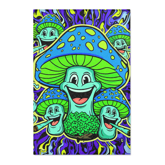 Trippy Mushroom Area Rug | Whimsical Home Décor, Bohemian Style, Psychedelic Art, Living Room, Gift for Nature Lovers