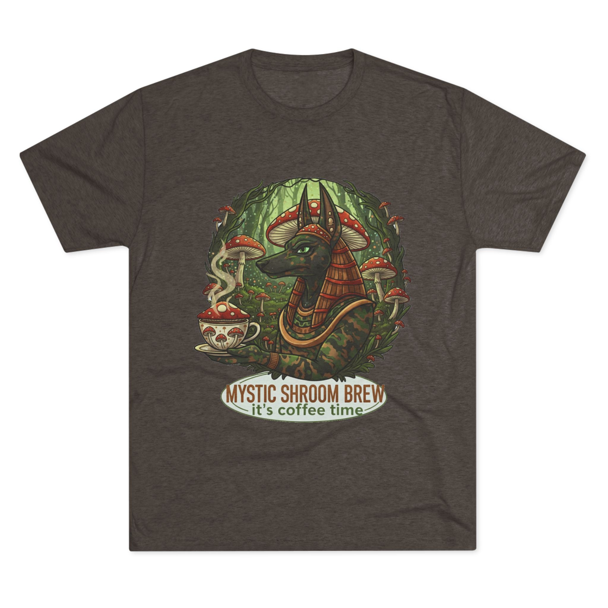 Mystic Shroom Brew Tee, Coffee Lover Shirt, Unisex Graphic Tee, Casual Wear, Nature Inspired Apparel, Unique Gift for Him or Her