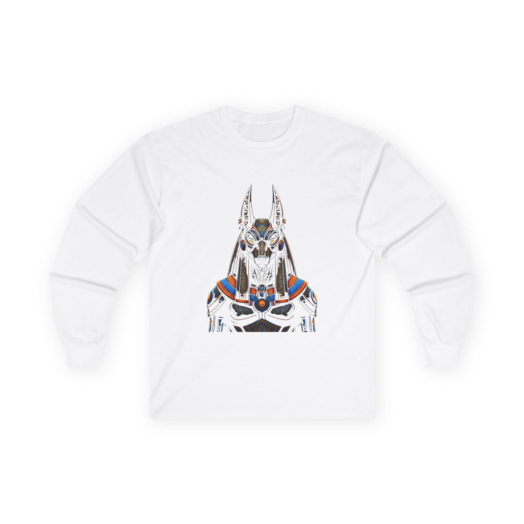Stylish Anubis Long Sleeve Tee, Unisex Shirt, Casual Wear, Egyptian Mythology Gift, Halloween Apparel, Graphic Tee