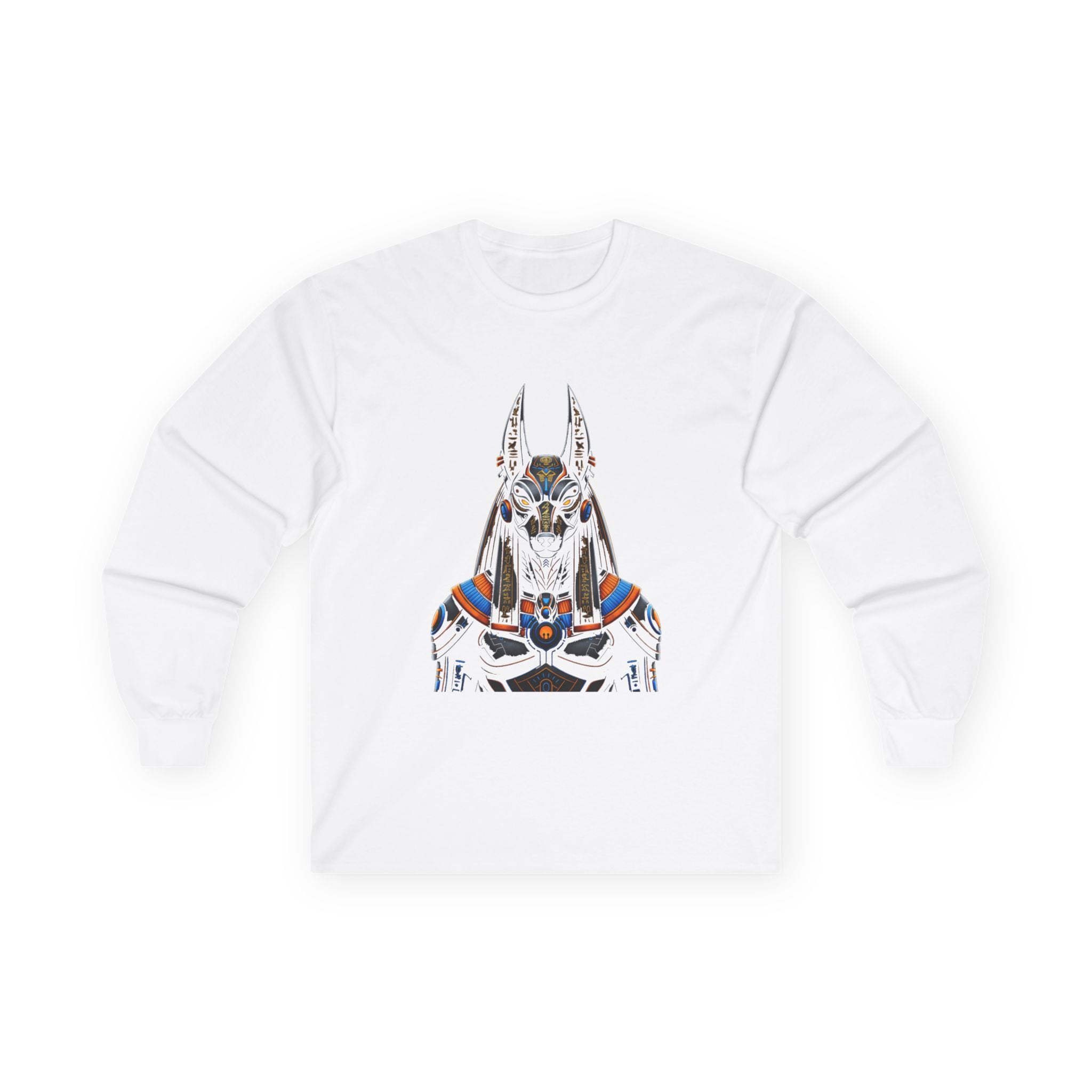 Stylish Anubis Long Sleeve Tee, Unisex Shirt, Casual Wear, Egyptian Mythology Gift, Halloween Apparel, Graphic Tee