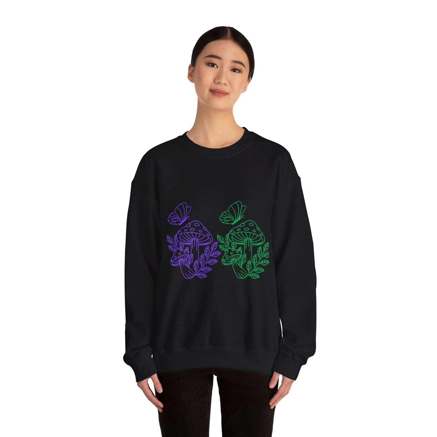Whimsical Mushroom Crewneck Sweatshirt, Cozy Unisex Sweater, Nature-Inspired Apparel, Perfect for Gifts, Spring Style, Casual Comfort