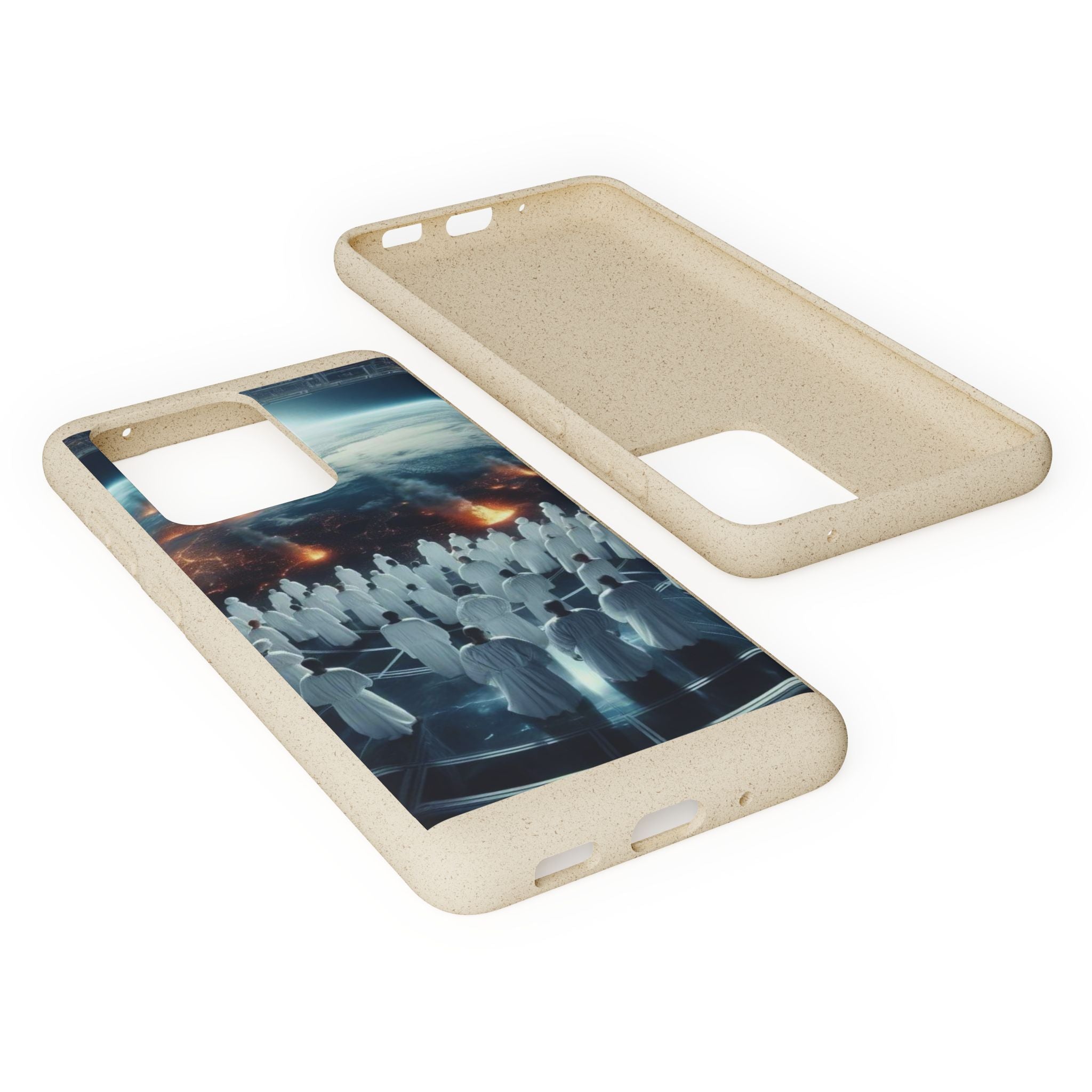 Galactic Gathering Biodegradable Phone Case - Eco-Friendly Cosmic Design
