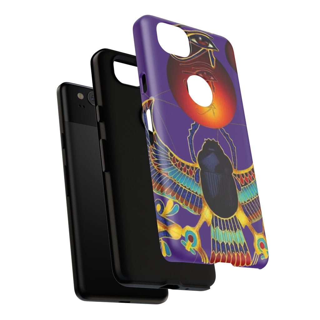 Colorful Phone Case with Egyptian-Inspired Design, Tough Cases for Gift, Phone Protection, Unique Accessories, Festival Style, Phone Cover
