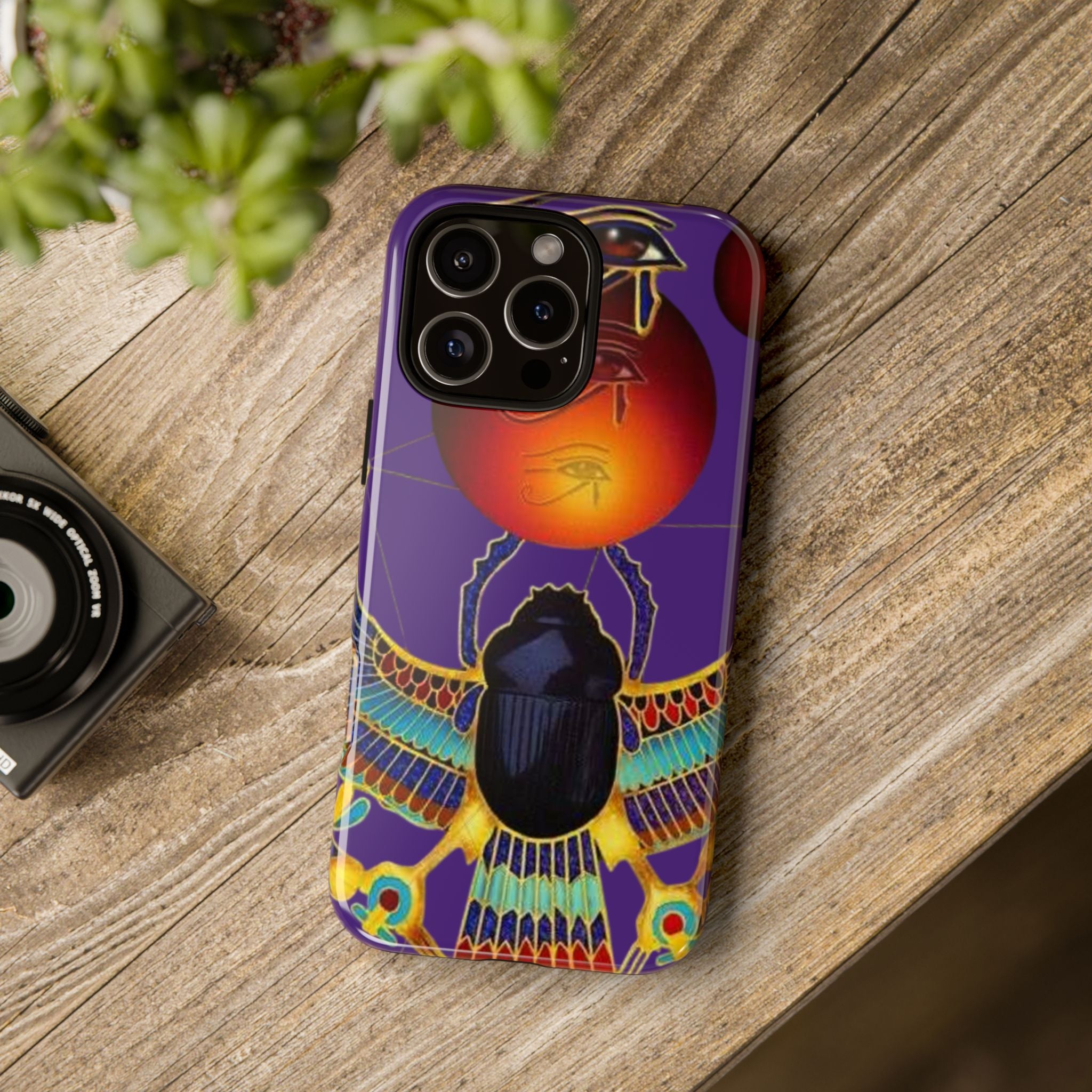 Colorful Phone Case with Egyptian-Inspired Design, Tough Cases for Gift, Phone Protection, Unique Accessories, Festival Style, Phone Cover