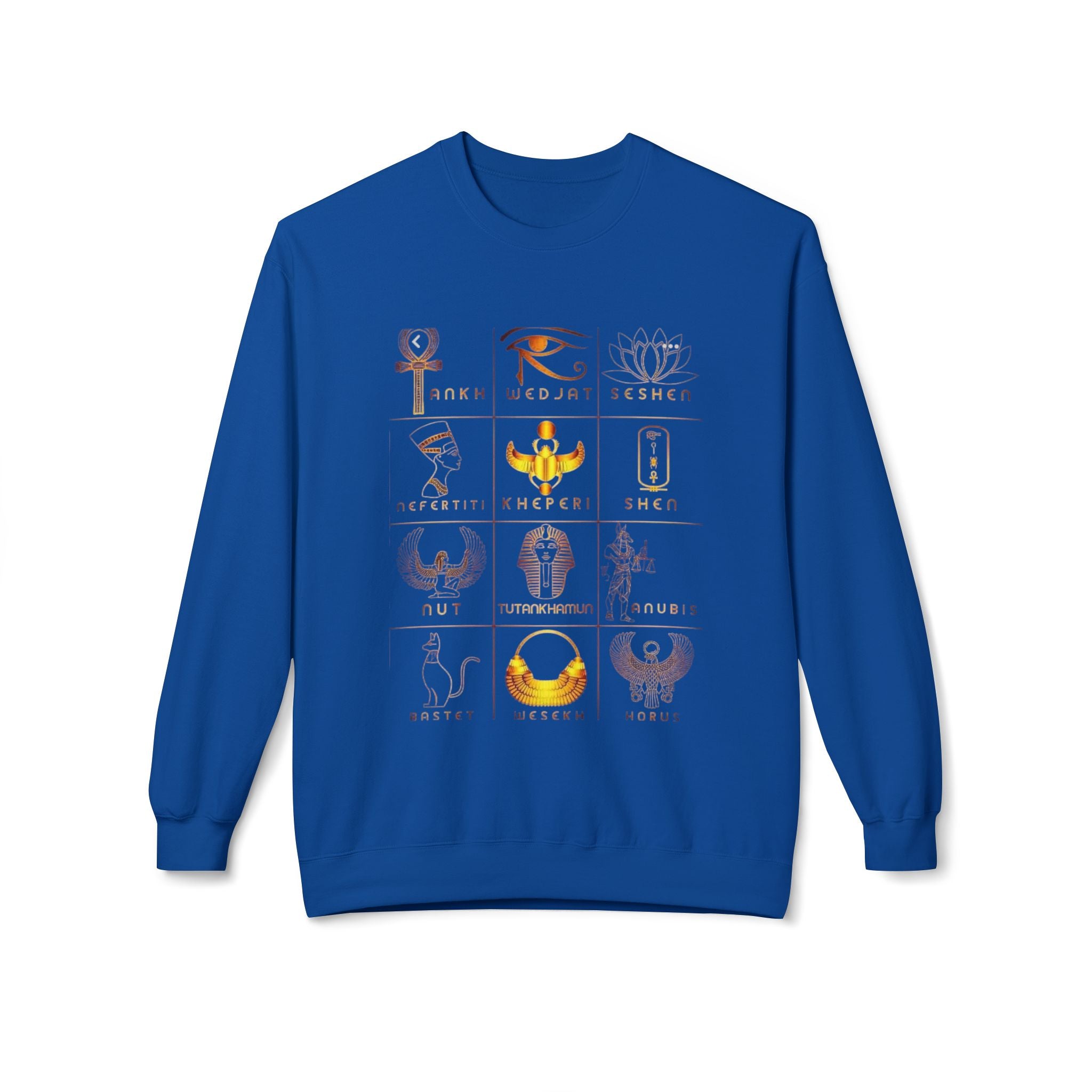 Egyptian Hieroglyphs Sweatshirt, Cozy Crewneck with Ancient Symbols, Unisex Fashion for History Lovers, Gift for Birthdays & Holidays