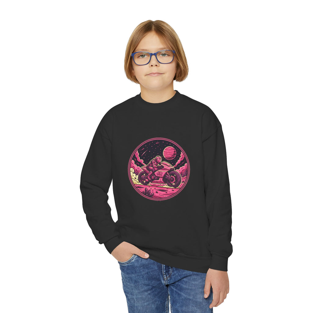 Cosmic Adventure Youth Crewneck Sweatshirt | Perfect for Teens, Outer Space Lovers, Birthday Gift, Casual Wear, Cozy Comfort