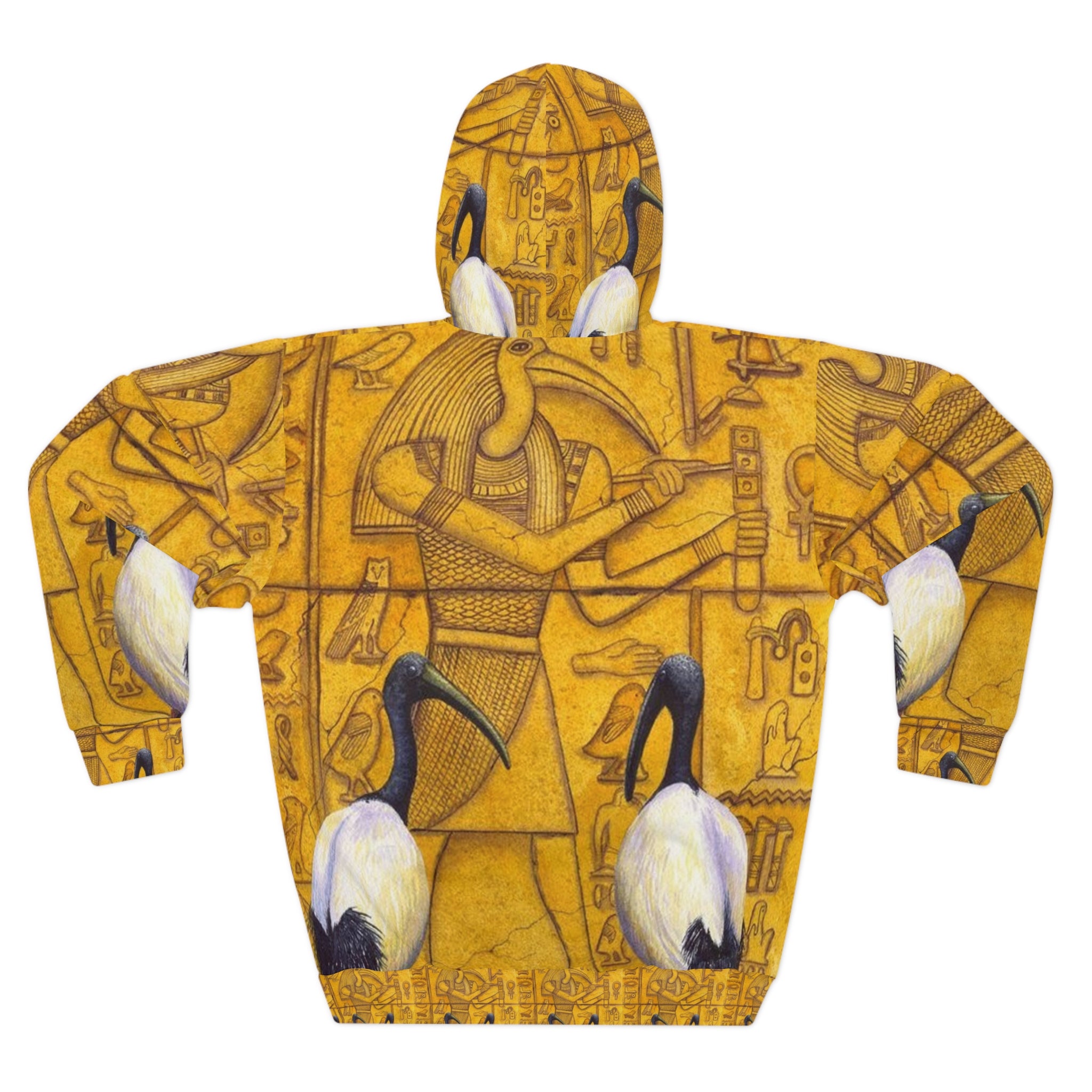 Egyptian Hieroglyphic Hoodie, AOP Art Pullover, Unisex Sweatshirt, Unique Gift for Holidays, Cozy Graphic Hoodie, Streetwear Fashion