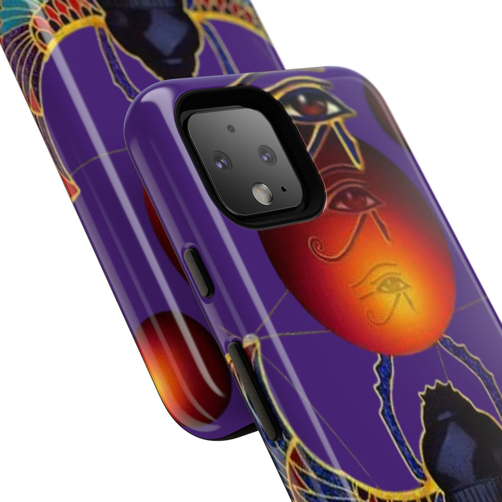 Colorful Phone Case with Egyptian-Inspired Design, Tough Cases for Gift, Phone Protection, Unique Accessories, Festival Style, Phone Cover