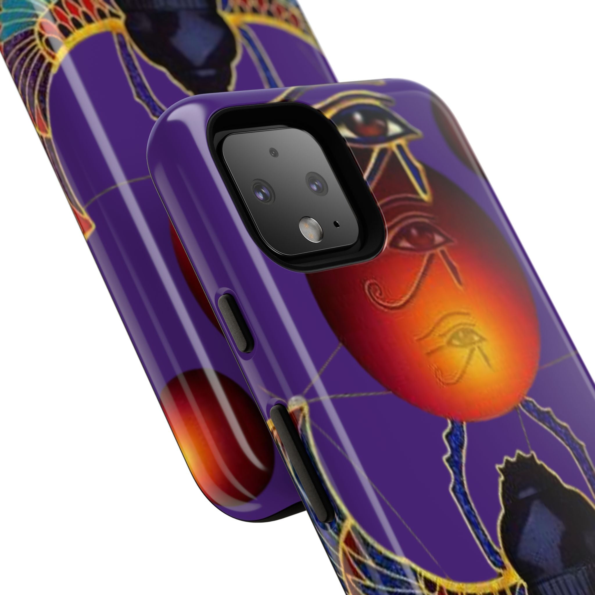Colorful Phone Case with Egyptian-Inspired Design, Tough Cases for Gift, Phone Protection, Unique Accessories, Festival Style, Phone Cover