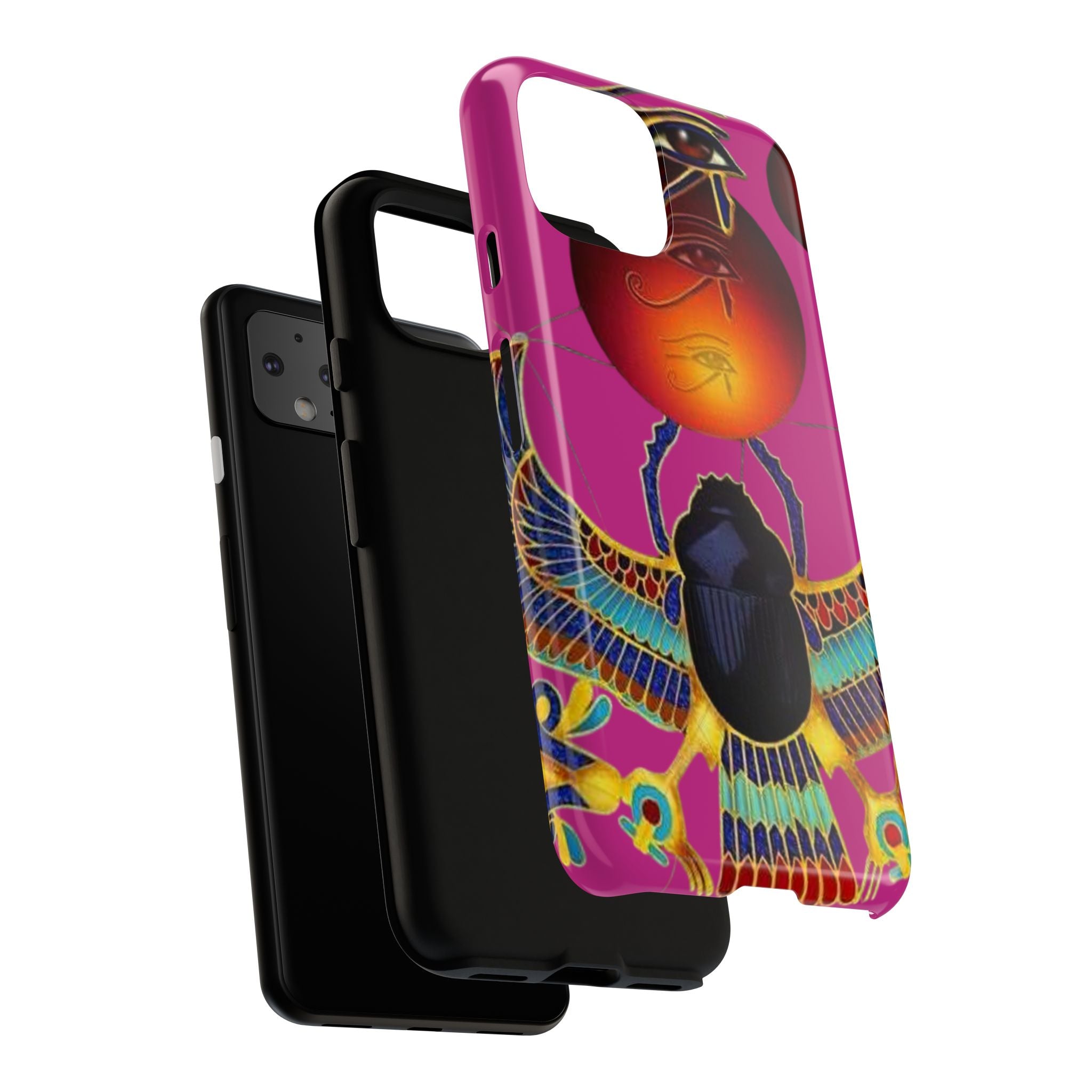 Vibrant Phone Case with Egyptian Inspired Design, Durable Phone Cover, Unique Gift for Her, Artful Accessory for Everyday Use